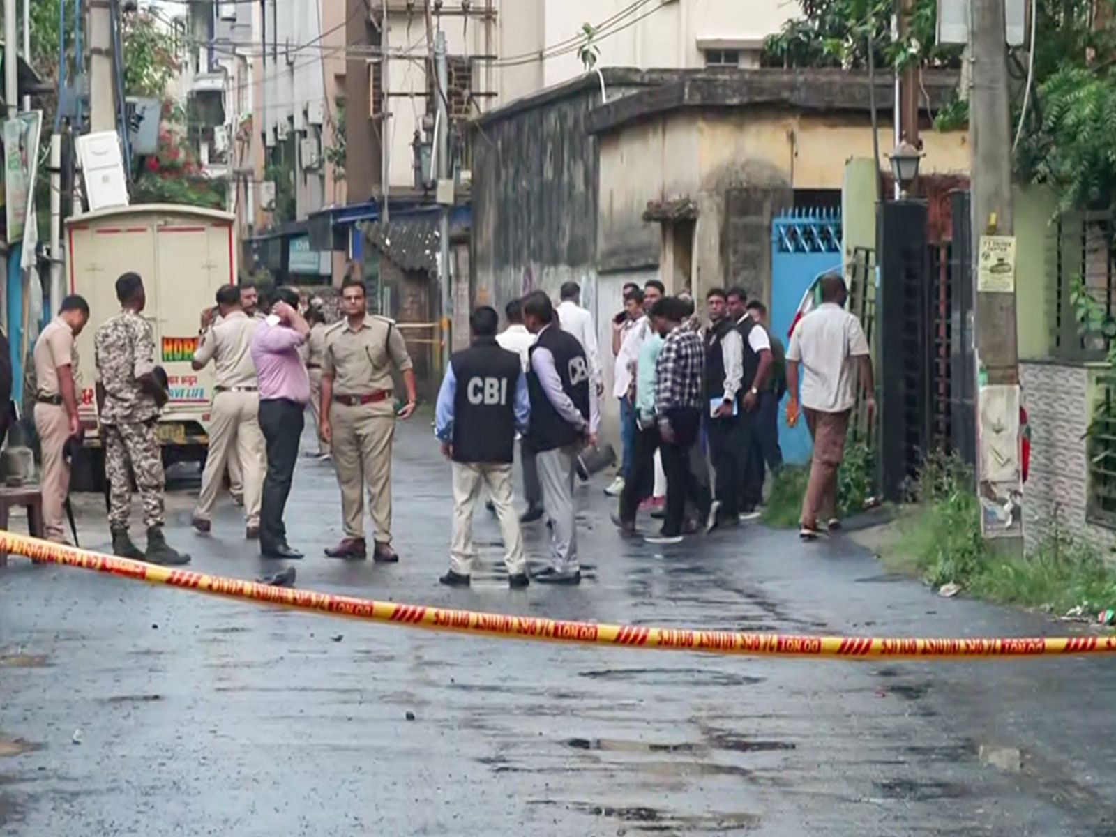 Visual of the spot where Chandranath Rath was shot dead in Madhyamgram (Photo/ANI)