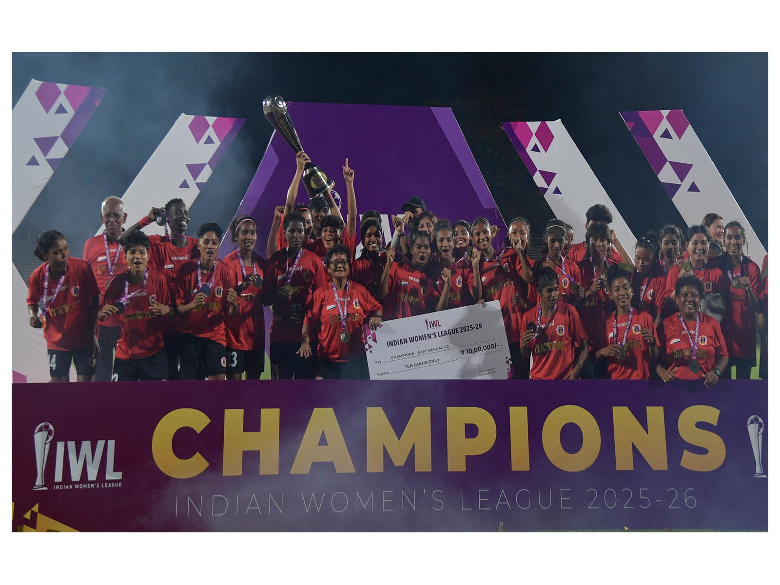 East Bengal lifted IWL trophy for the second time (Photo: AIFF Media)