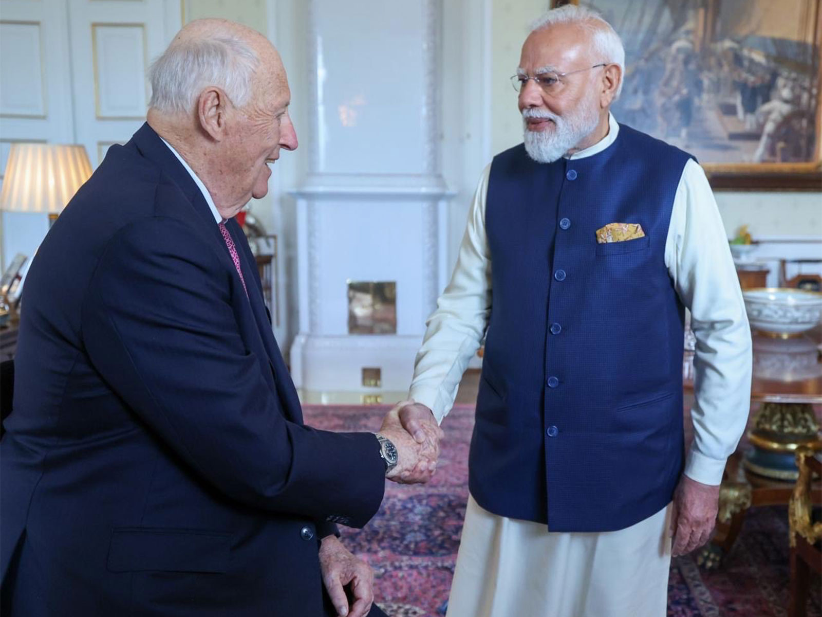 PM Modi meets King Harald V of Norway (Photo/X @MEAIndia)