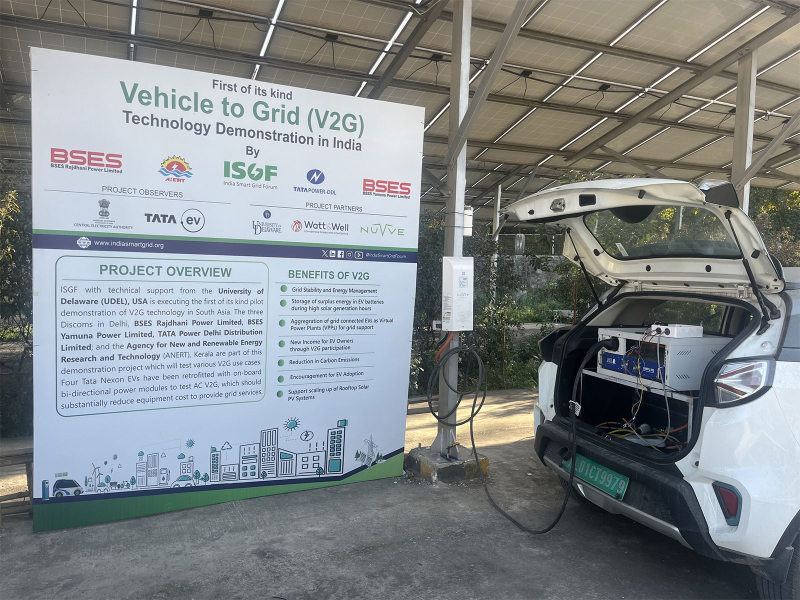 Vehicle-to-Grid (V2G) Technology Demonstration in India implemented by India Smart Grid Forum (ISGF)