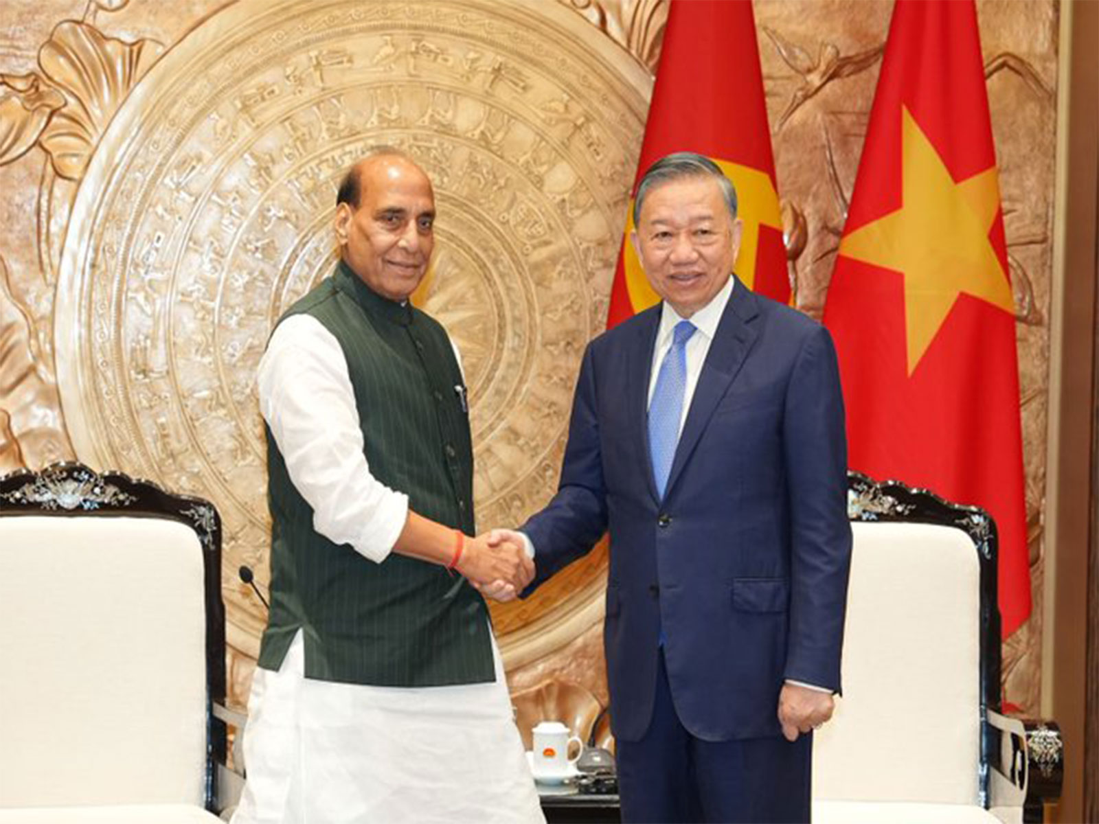 Defence Minister Rajnath Singh with President of Vietnam, To Lam (Photo/X@rajnathsingh)