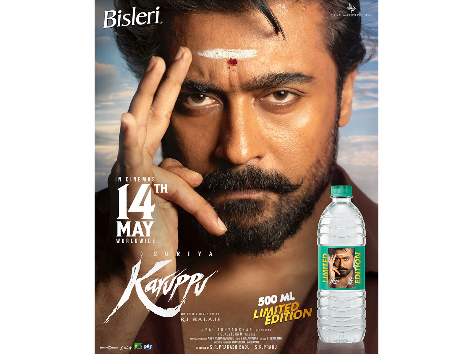 Bisleri Launches Limited-Edition Karuppu Packs Featuring Suriya