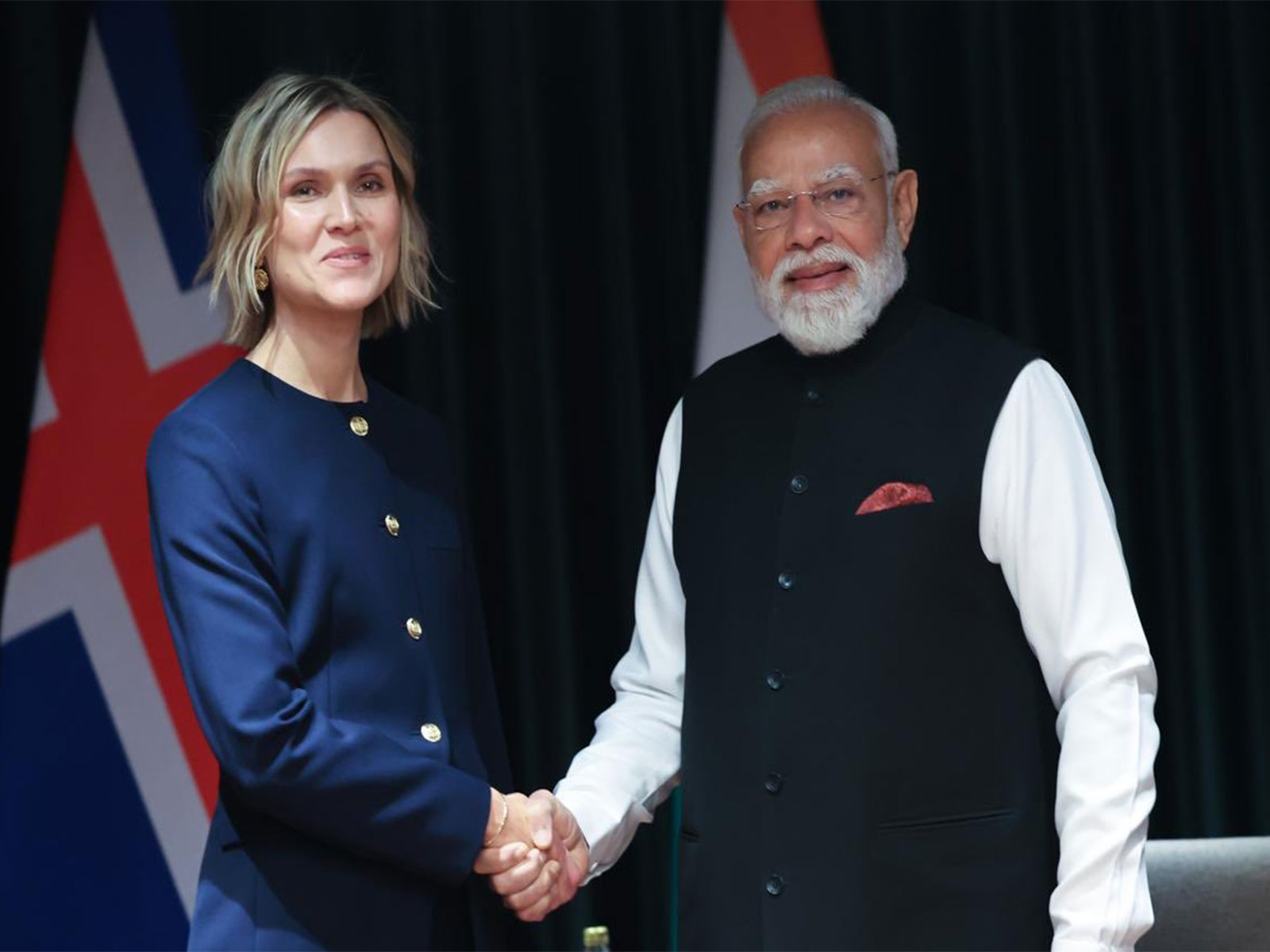 Prime Minister Narendra Modi with Iceland's PM Kristrun Mjoll Frostadottir (Photo/X@MEA)