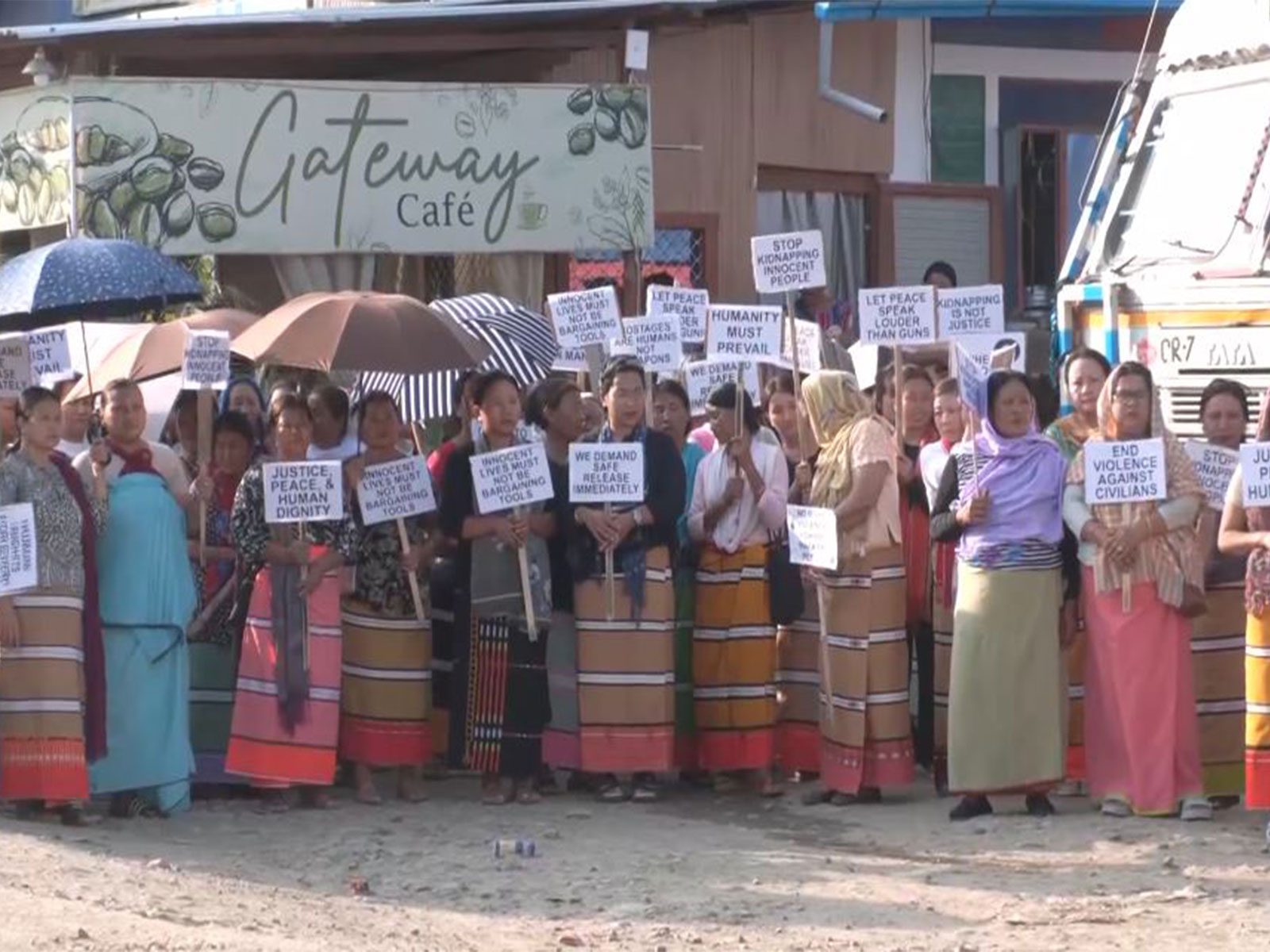Mass rally in Manipur demands immediate release of six Naga hostages (Photo/ANI)