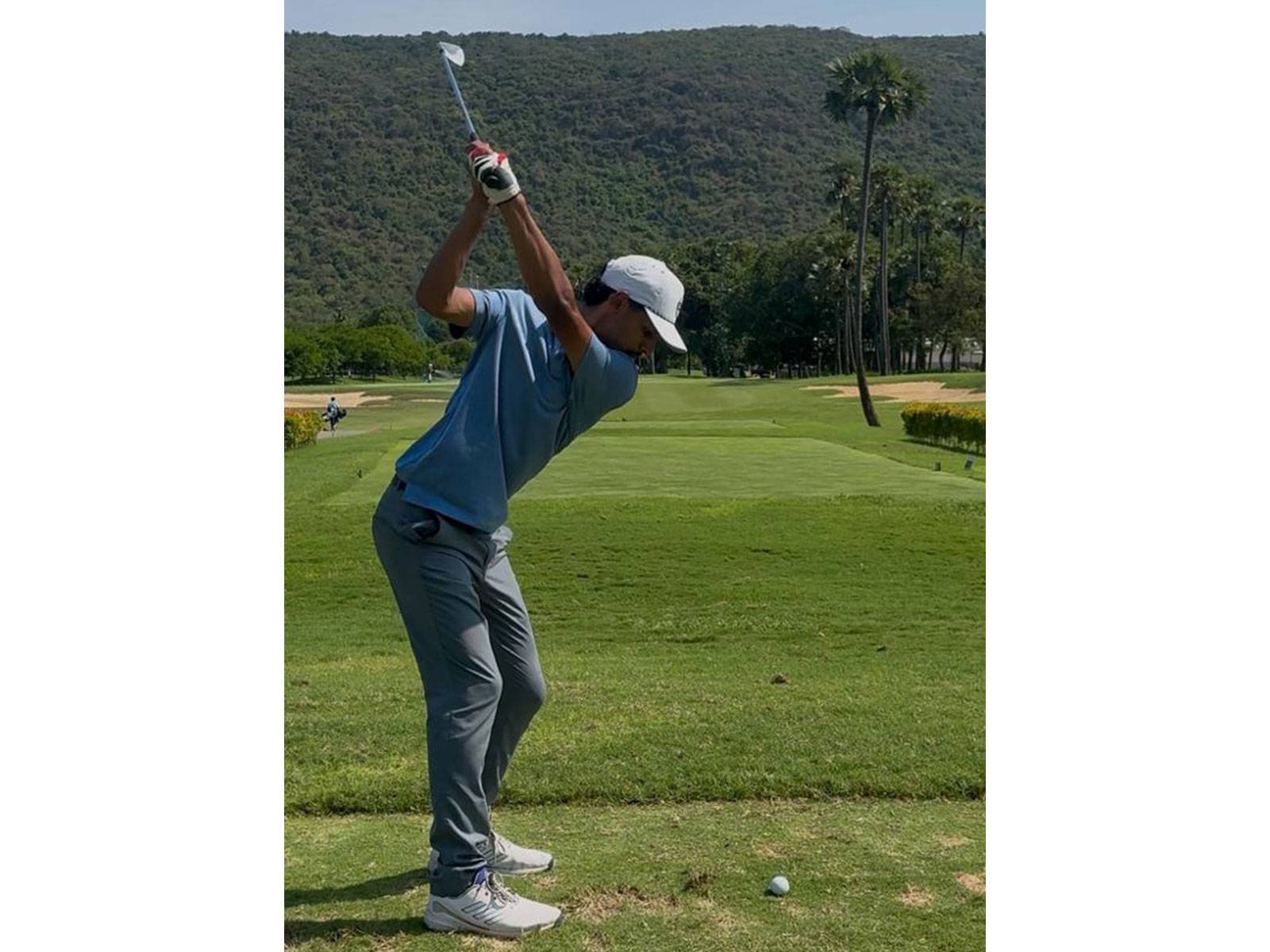Adhiraaj Singh Gill in action during IGU Southern India Junior Boys Golf Championship (Image: IGU media)