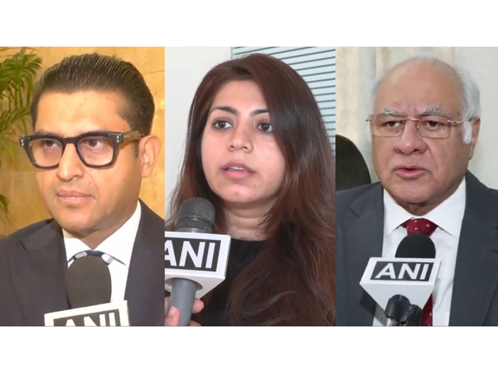 Power Gilt Treasuries Director Vineet Nahata, Advocate Sonam Chandwani and Managing Partner of Karanjawala & Company Raian Karanjawala (Photo/ANI)