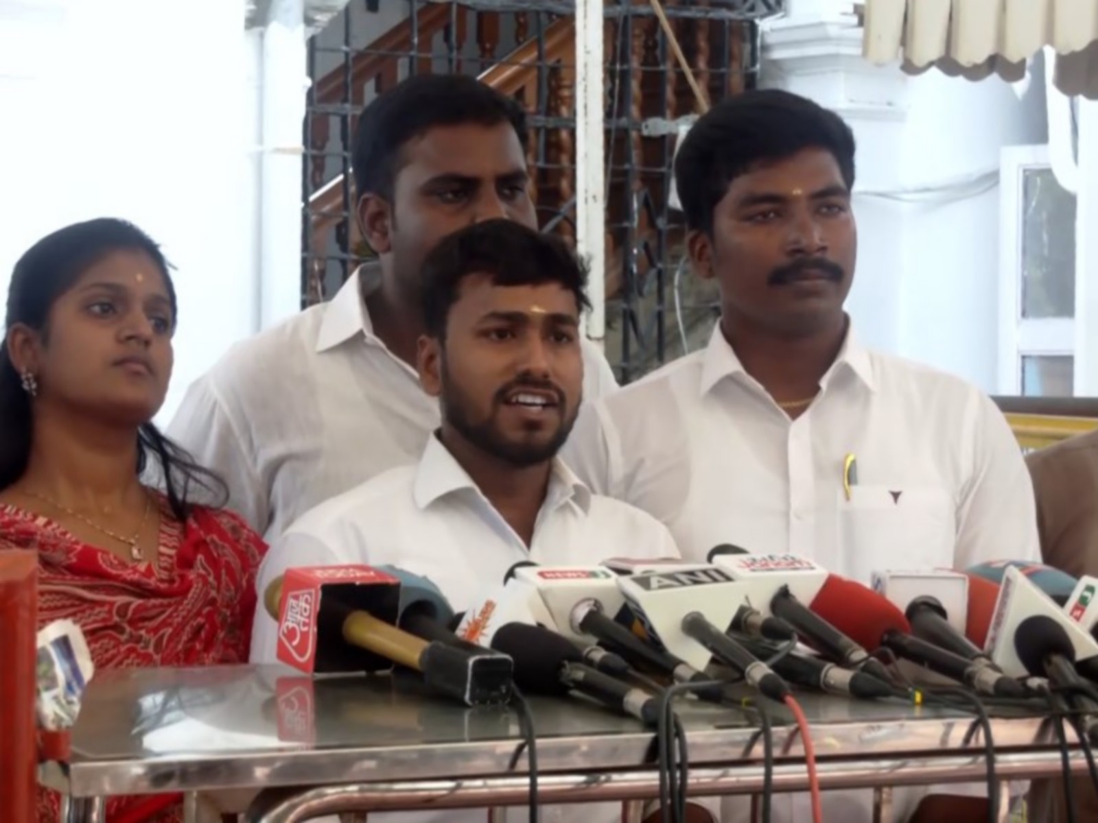 ABVP members address press conference in Chennai after meeting CM Vijay (Photo/ANI)