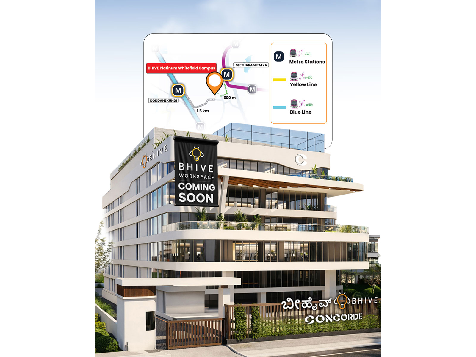 BHIVE Expands Whitefield Footprint with 3000+ Seat at Concorde Econex Campus