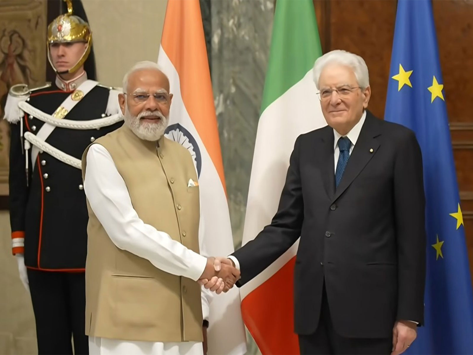 PM Modi holds delegation-level meeting with Italian President Sergio Mattarella (Photo/YouTube/NarendraModi)