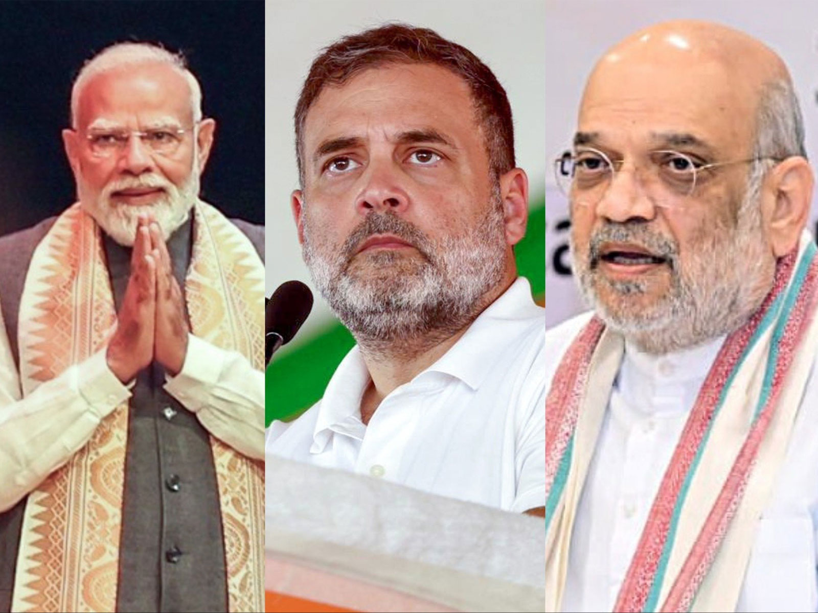 Prime Minister Narendra Modi, Senior Congress leaader Rahul Gandhi and Union Home Minister Amit Shah (Photo/ANI) 