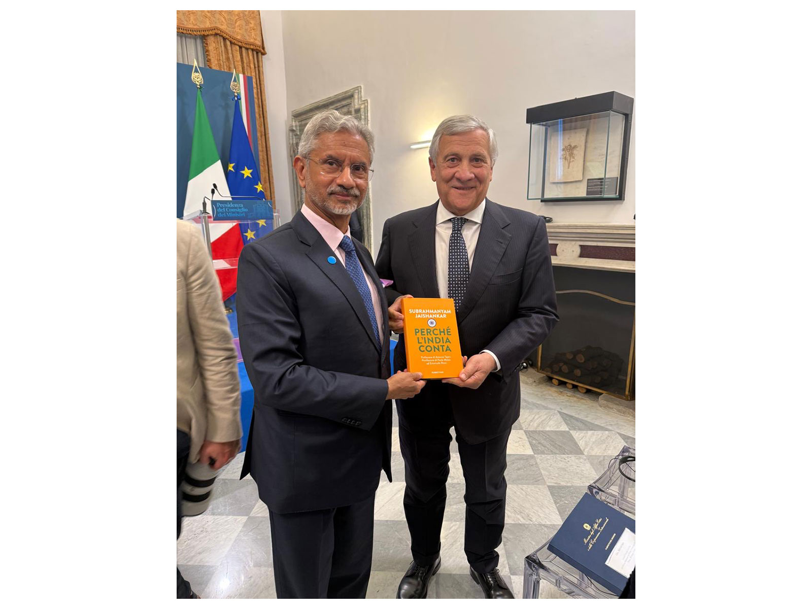 External Affairs Minister S Jaishankar with  Italian Deputy Foreign Minister and Foreign Minister Antonio Tajani (Photo: X@DrSJaishankar)