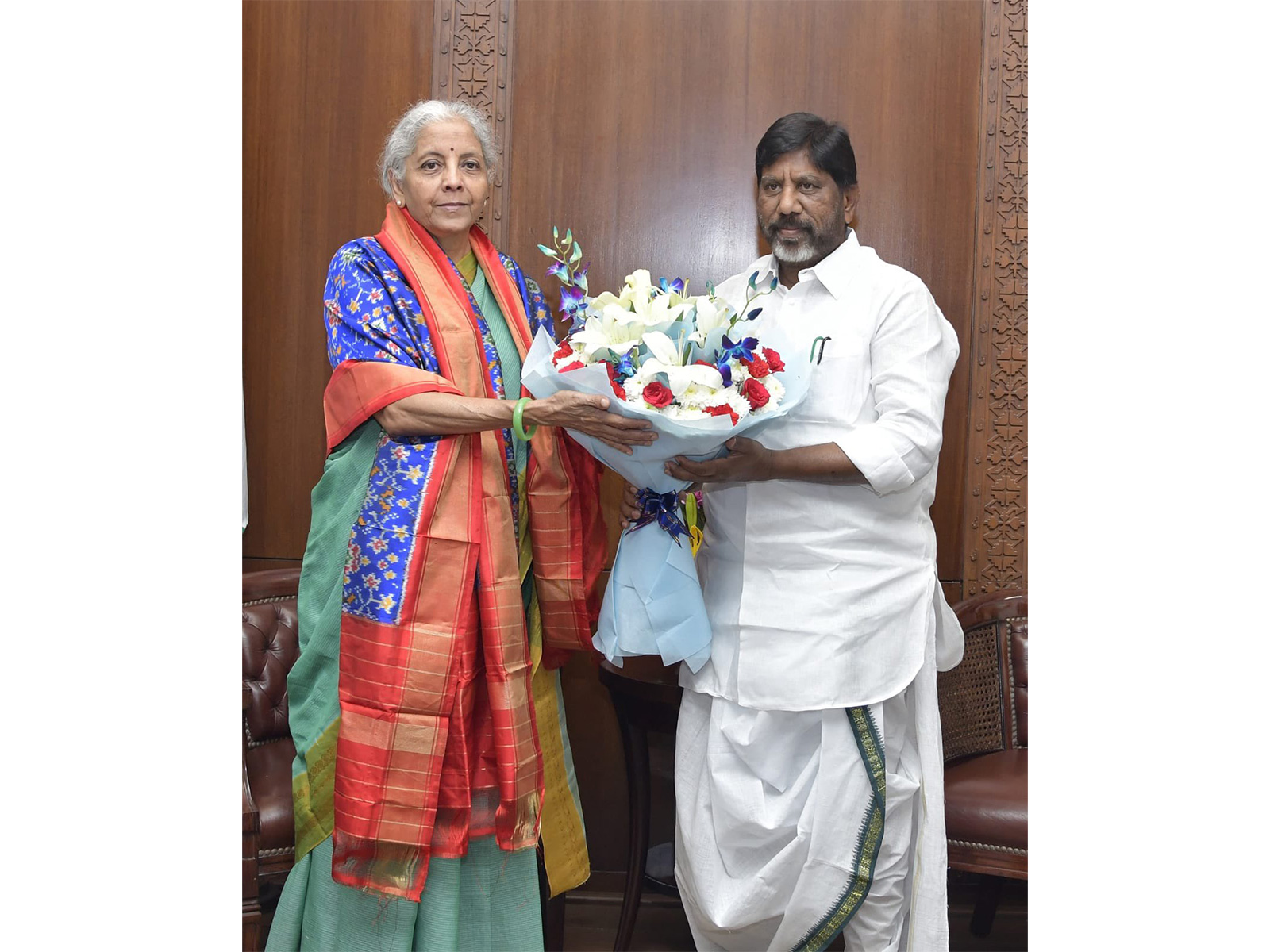 Telangana Deputy Chief Minister Bhatti Vikramarka Mallu and Union Finance Minister Nirmala Sitharaman (Photo/@Bhatti_Mallu)