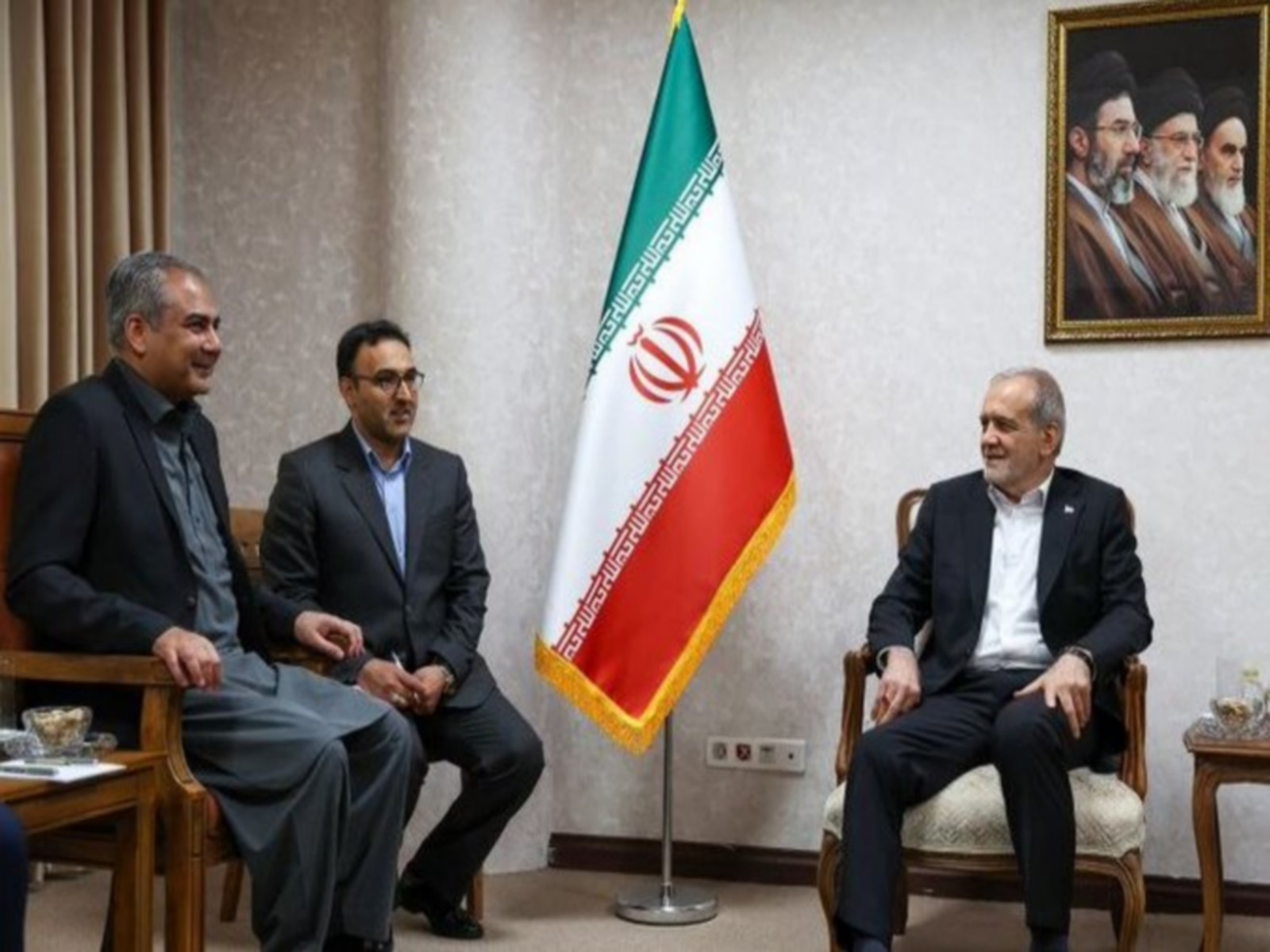 Pak Interior Minister Mohsin Naqvi with Iran President Masoud Pezeshkian (Photo/Iran State Media)