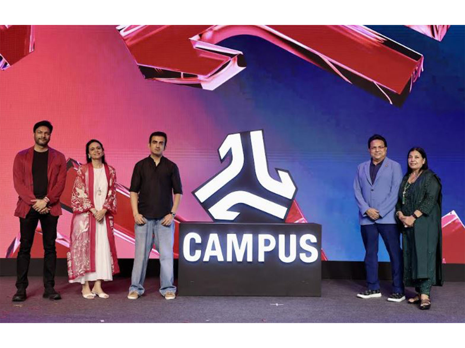 Campus Activewear unveiled its new brand identity and logo at Shoecase 2026, with Gautam Gambhir joining the brand during the launch