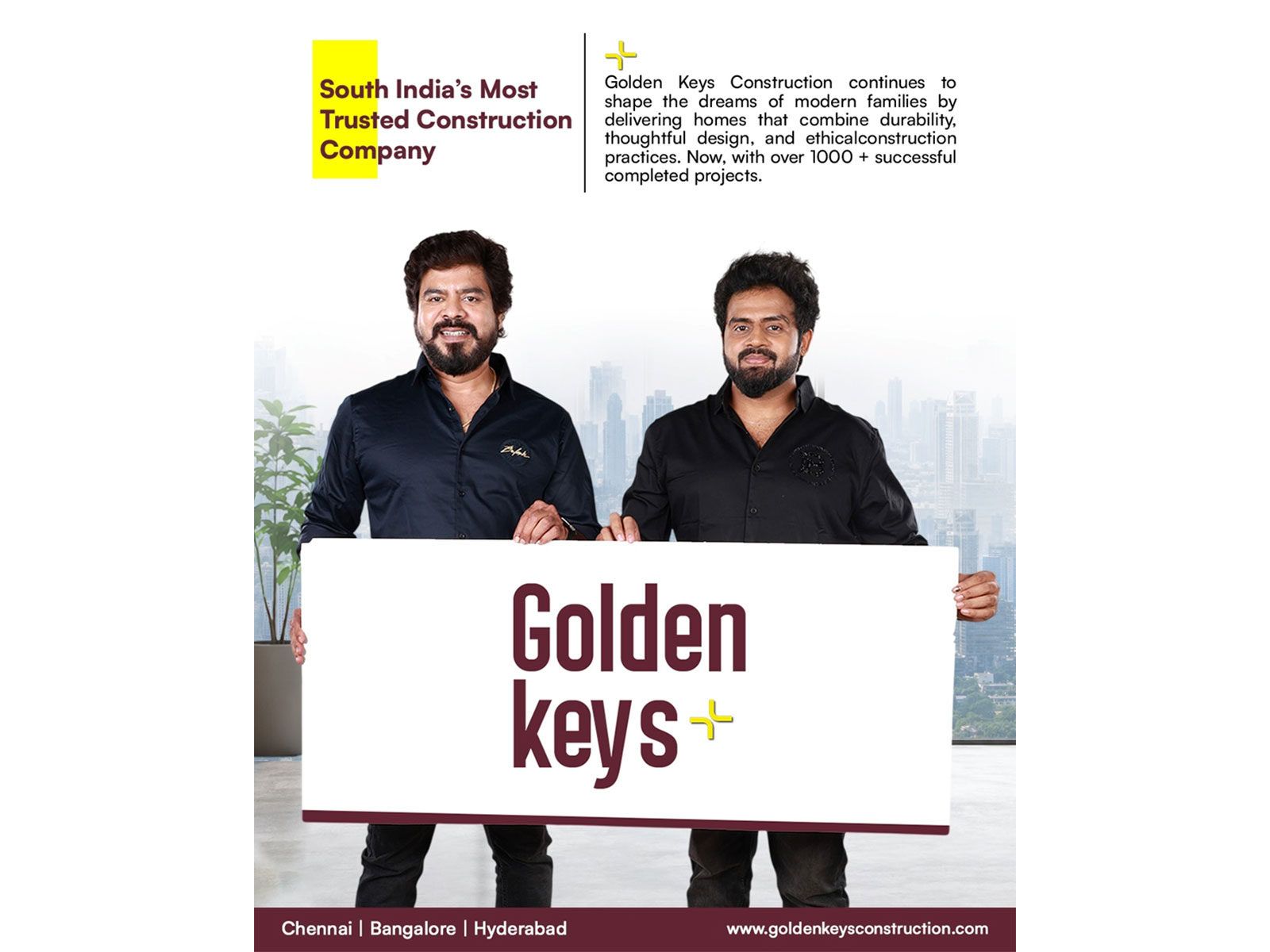 BSS Saravanan , Founder Golden Keys Construction and Shailendra Shivakumar (Indian Branding Guru) Birth Marque 