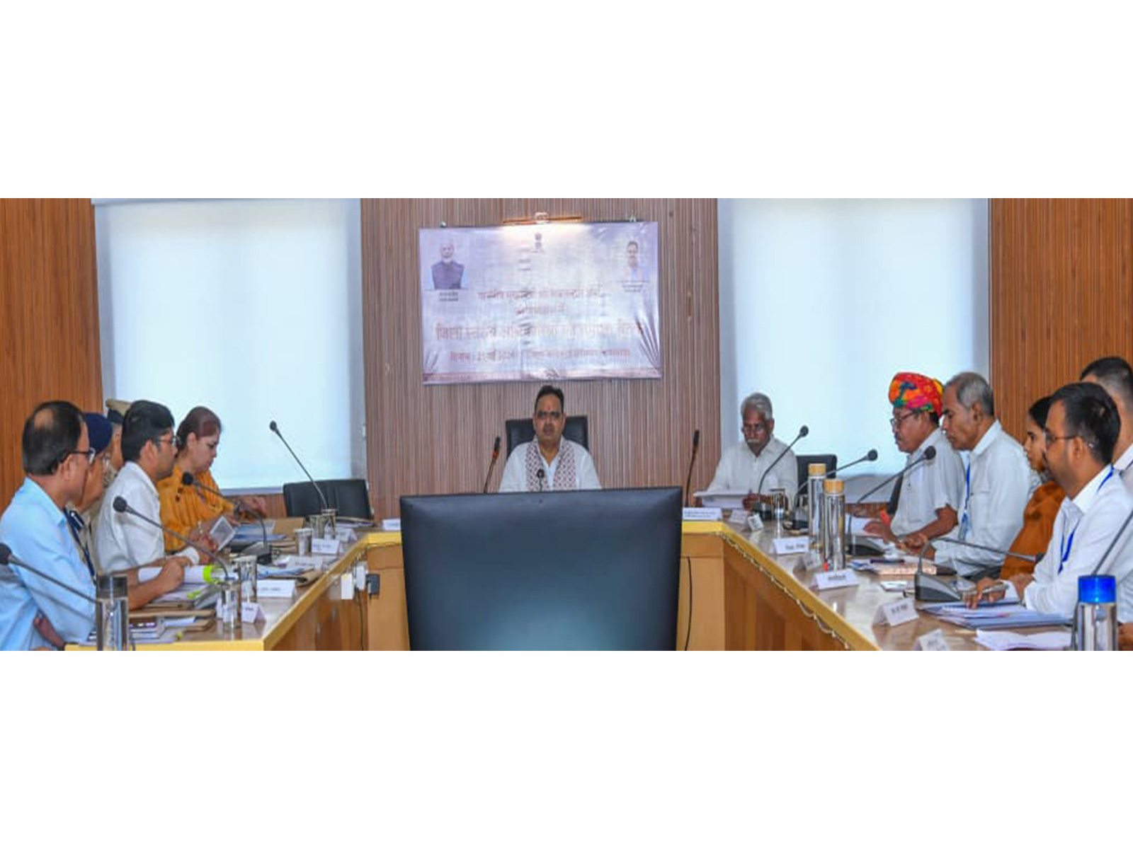 Rajasthan Chief Minister Bhajanlal Sharma holds meeting with District-Level officials  (Photo/ANI)