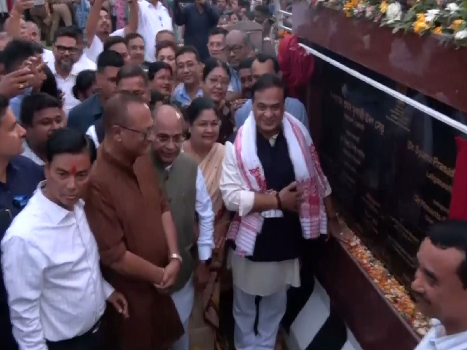 Assam Chief Minister Himanta Biswa Sarma inaugurated a new flyover in Guwahati (Photo/ANI)