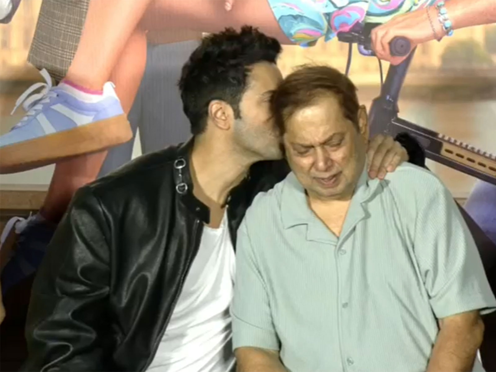 Varun Dhawan, David Dhawan at 'Hai Jawani Toh Ishq Hona Hai' trailer launch (Photo/ANI)