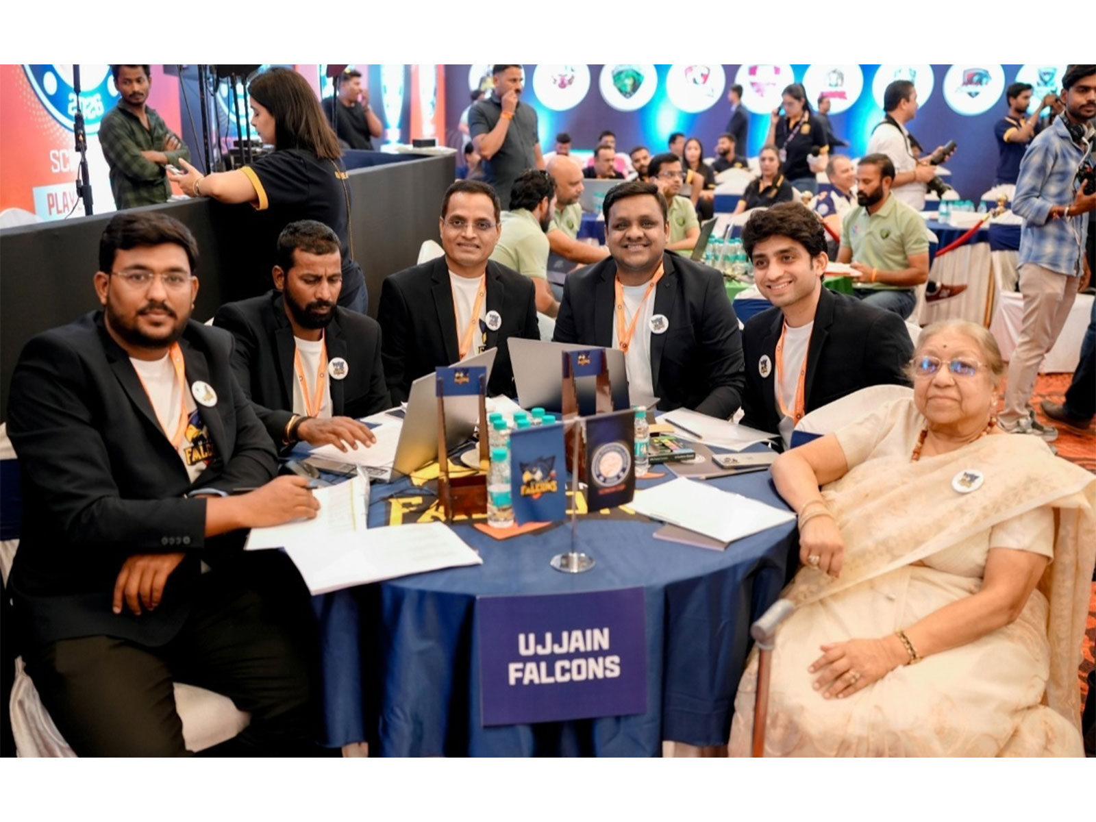 Ujjain Falcons team during Madhya Pradesh League auction (Image: Ujjain Falcons)