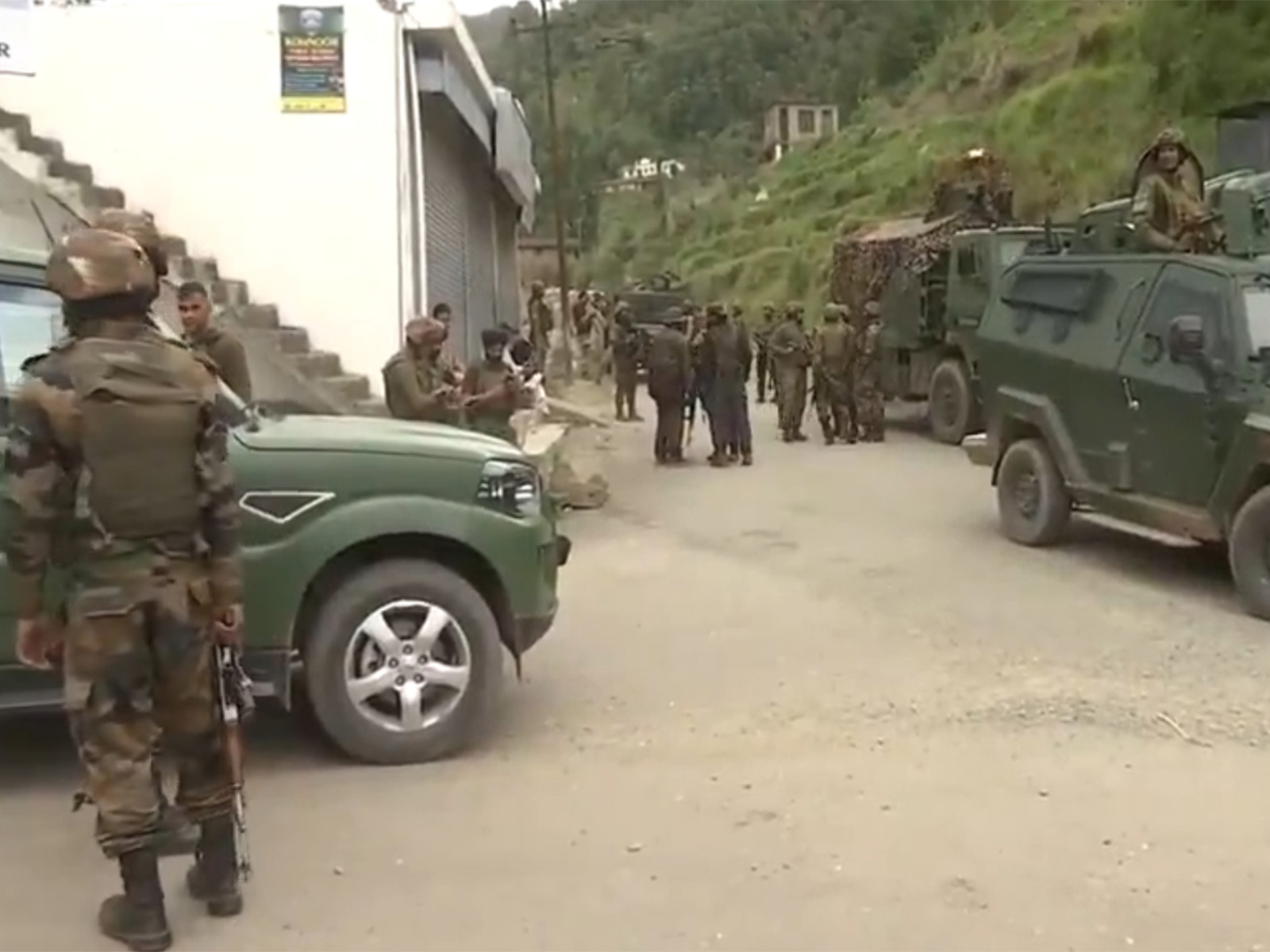 Anti-terror operations are underway in the Ghambir Mughlan area (Photo/ANI)