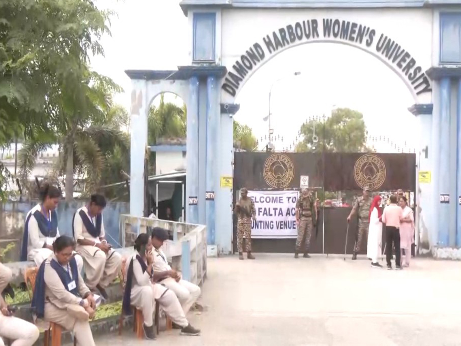 Heavy security deployment outside counting centre (Photo/ANI)