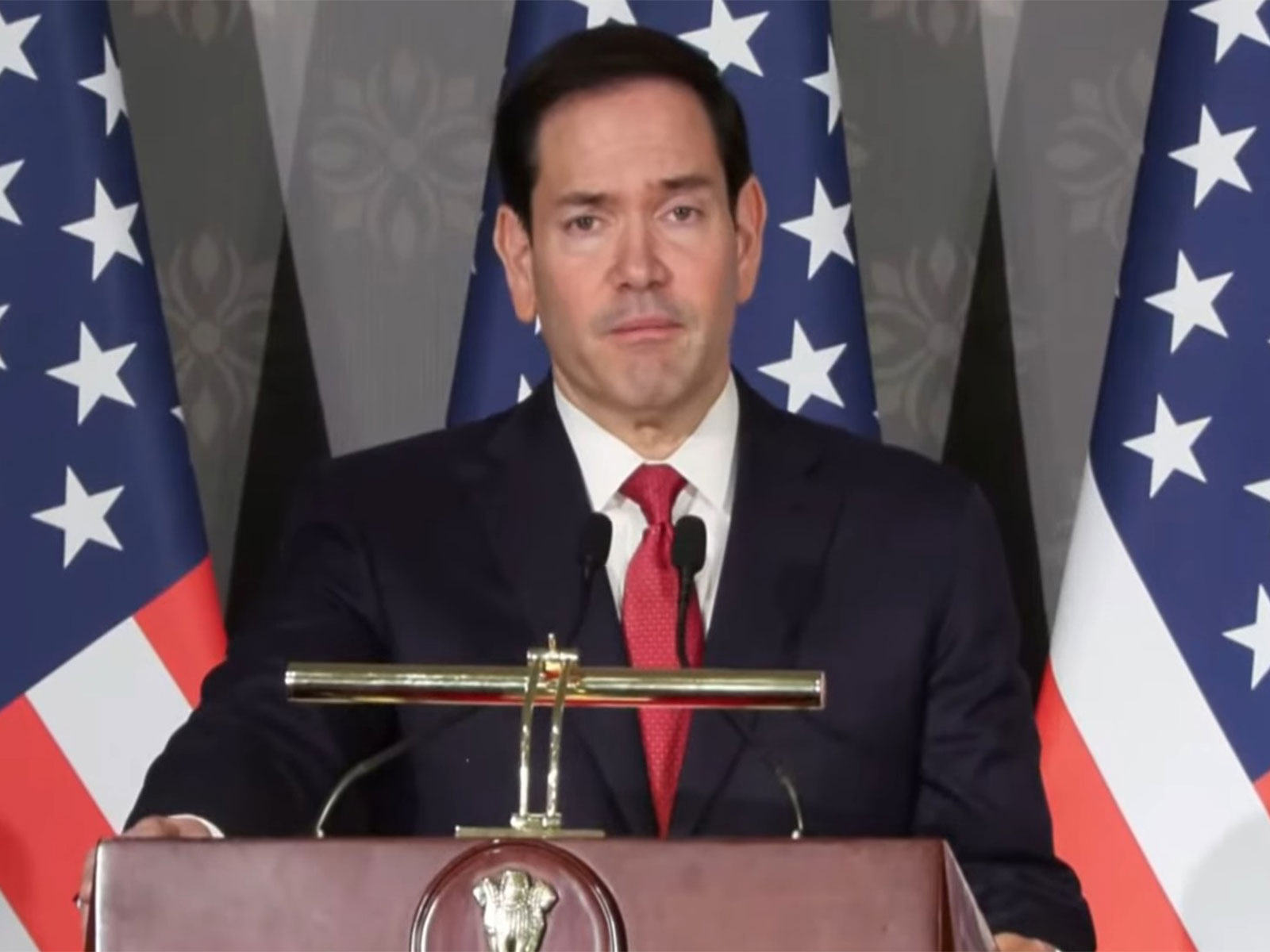  US Secretary of State Marco Rubio addressing joint press conference (Photo/YouTube/MEA)