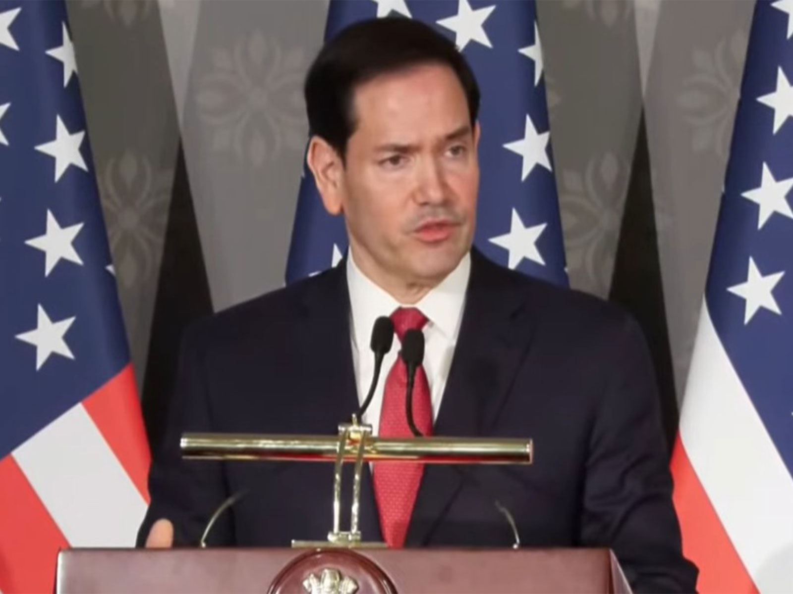  US Secretary of State Marco Rubio addressing joint press conference (Photo/YouTube/MEA)