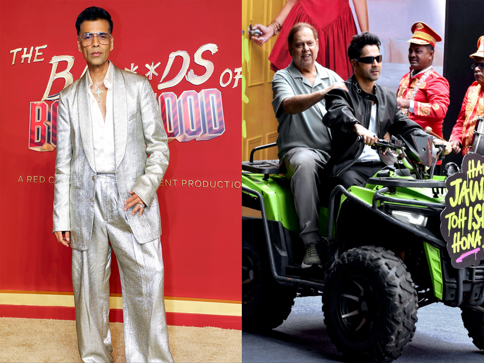 Karan Johar, David Dhawan, Varun Dhawan (Photo/ANI)