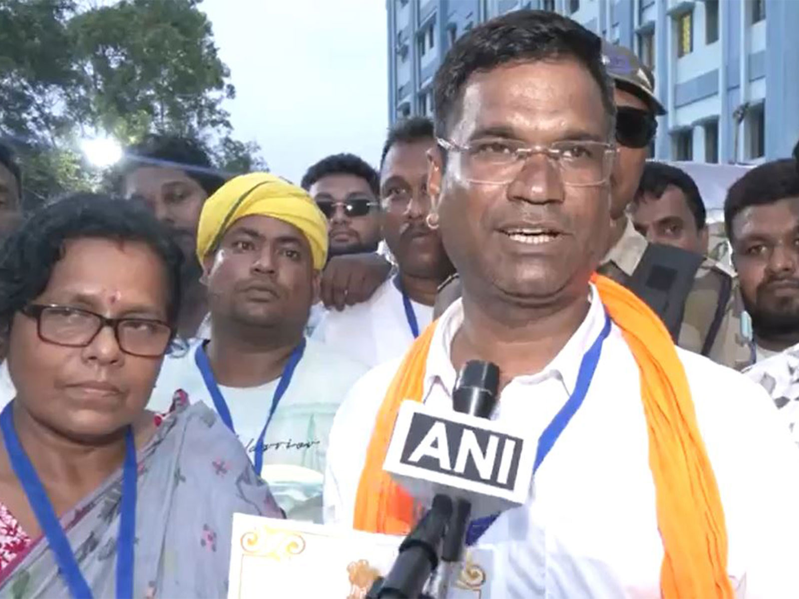 BJP's winning candidate in Falta, Debangshu Panda (Photo/ANI)