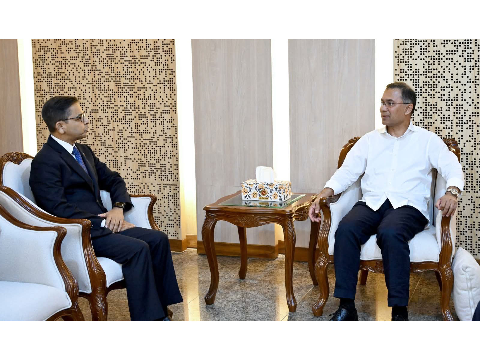 Outgoing Indian High Commissioner to Bangladesh pays farewell call on PM Tarique Rahman (Photo/X@bdbnp78)