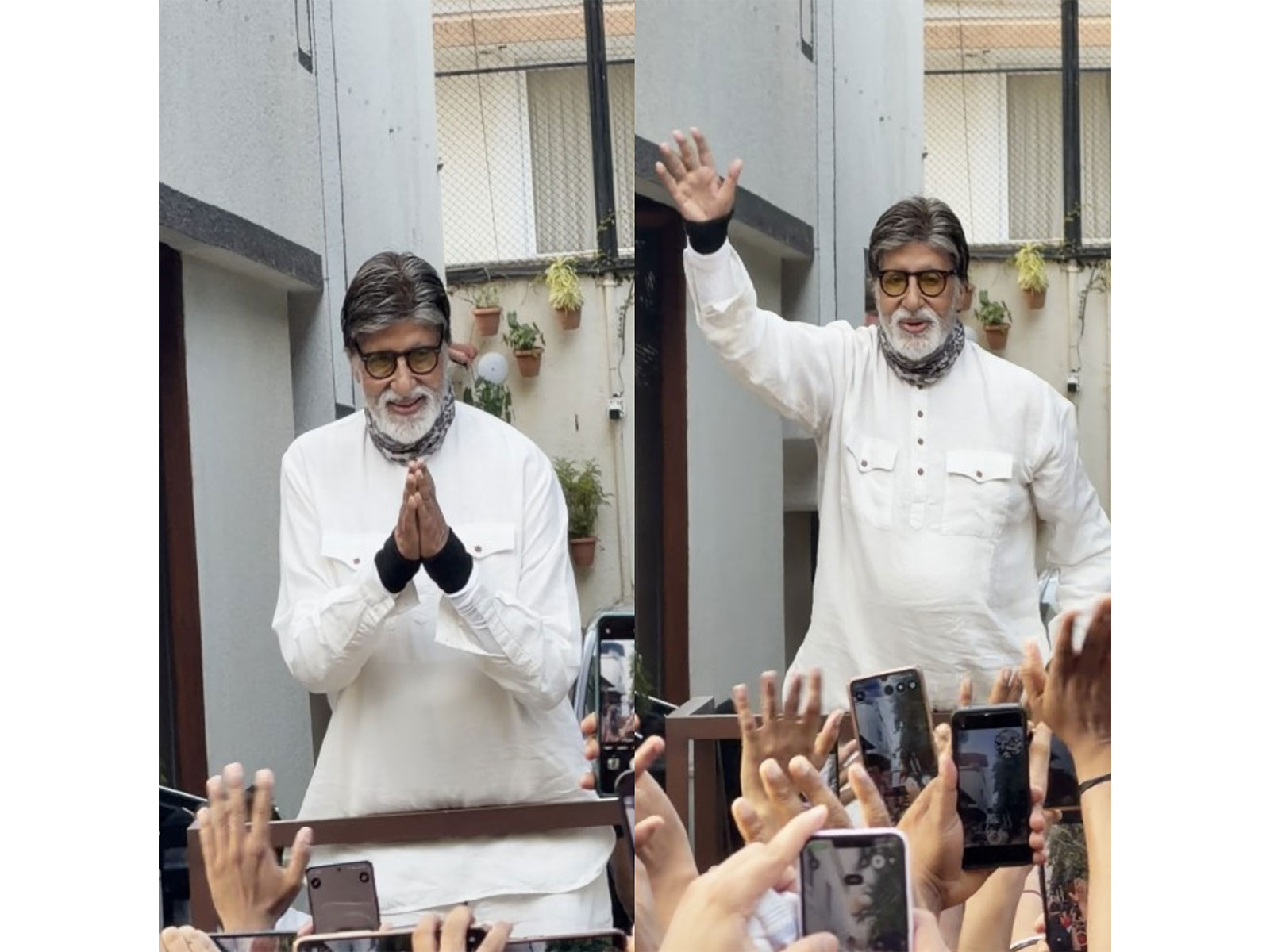 Amitabh Bachchan during his Sunday darshan (Photo/ANI)