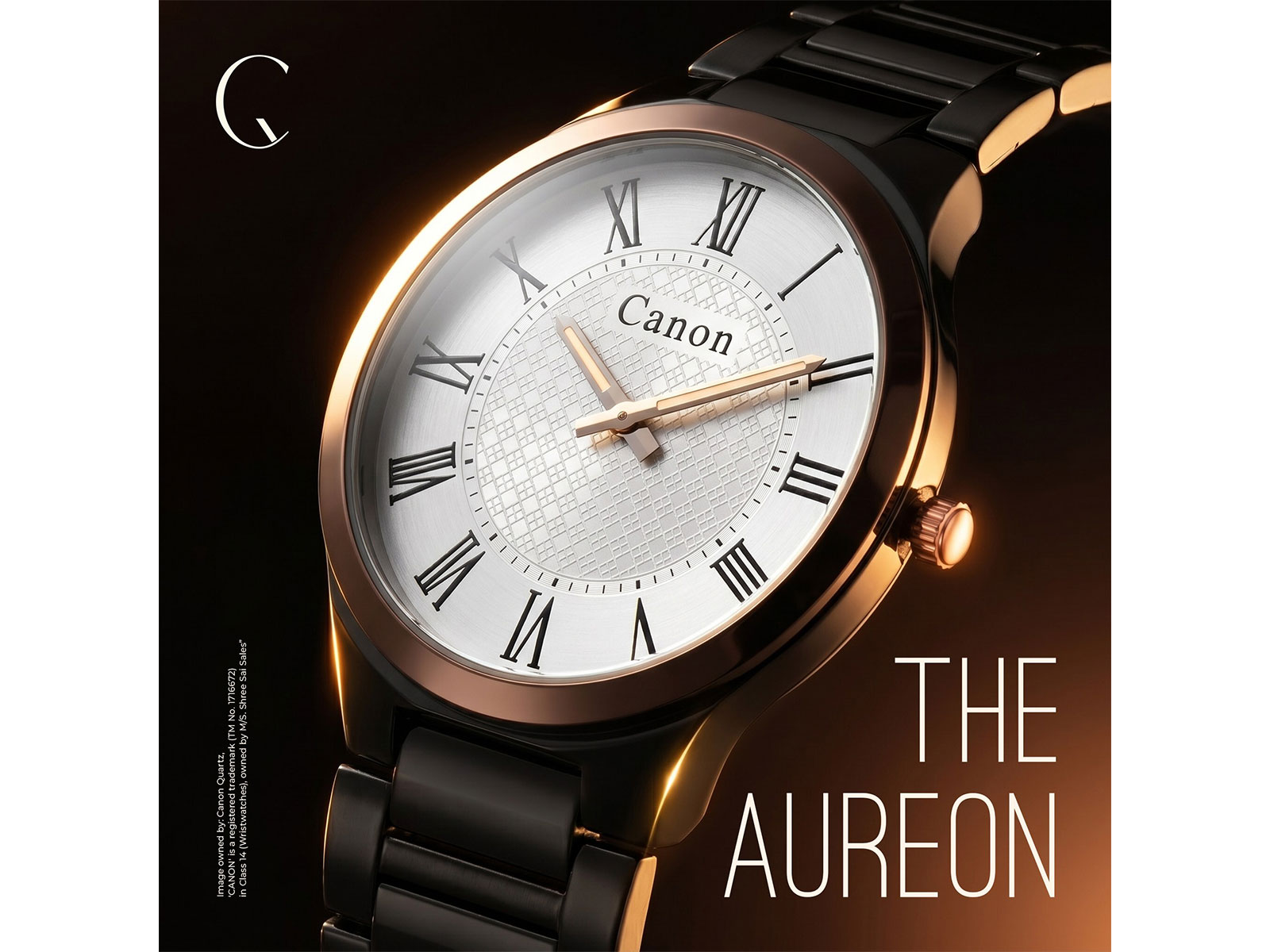 THE AUREON by Canon Quartz: Under-6mm ultra-slim, Roman numeral dial, brass case. Where Rome's elegance meets Japanese precision & Indian craftsmanship.
