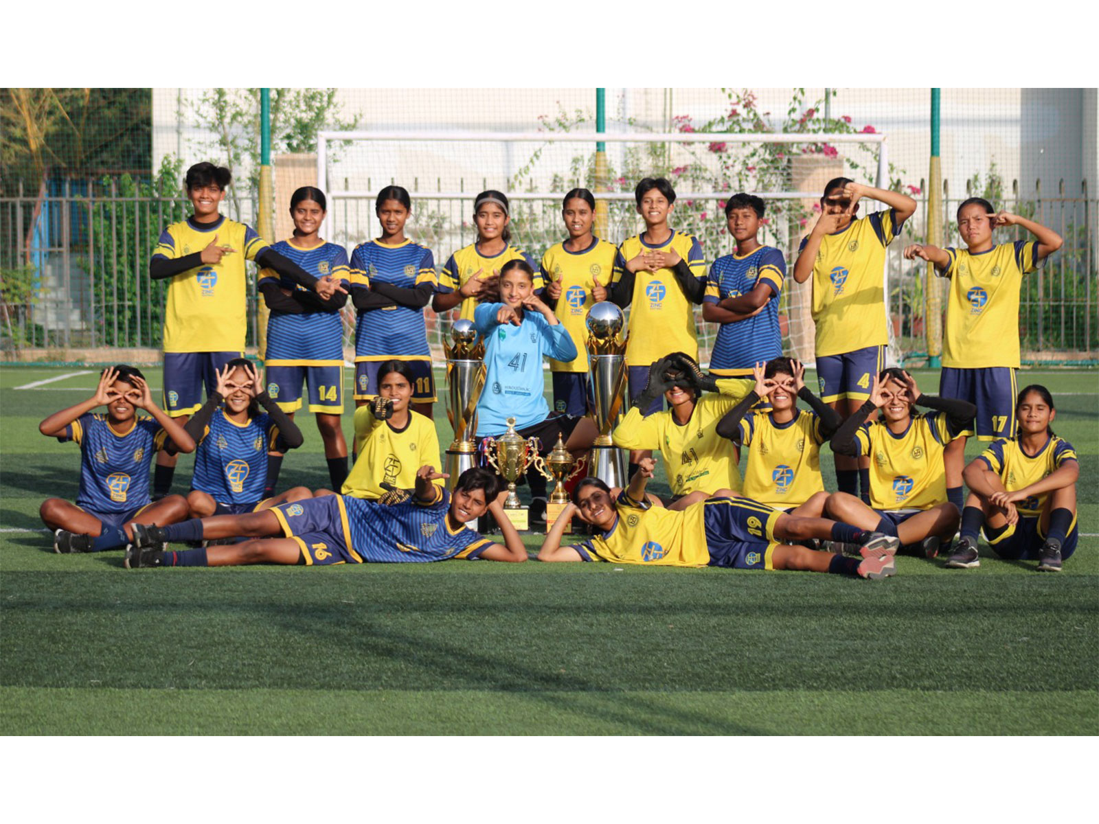 Zinc Football Academy girls team on World Football Day (Image: ZFA)