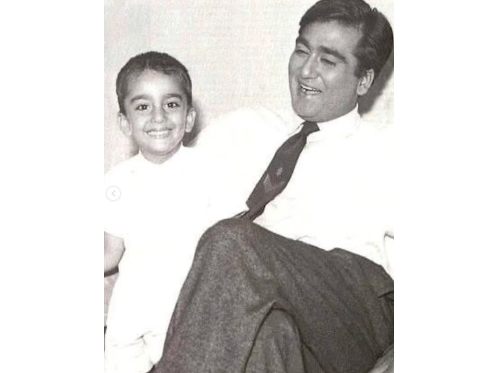 Childhood picture of Sanjay Dutt with father Sunil Dutt (Photo/Instagram/@duttsanjay)