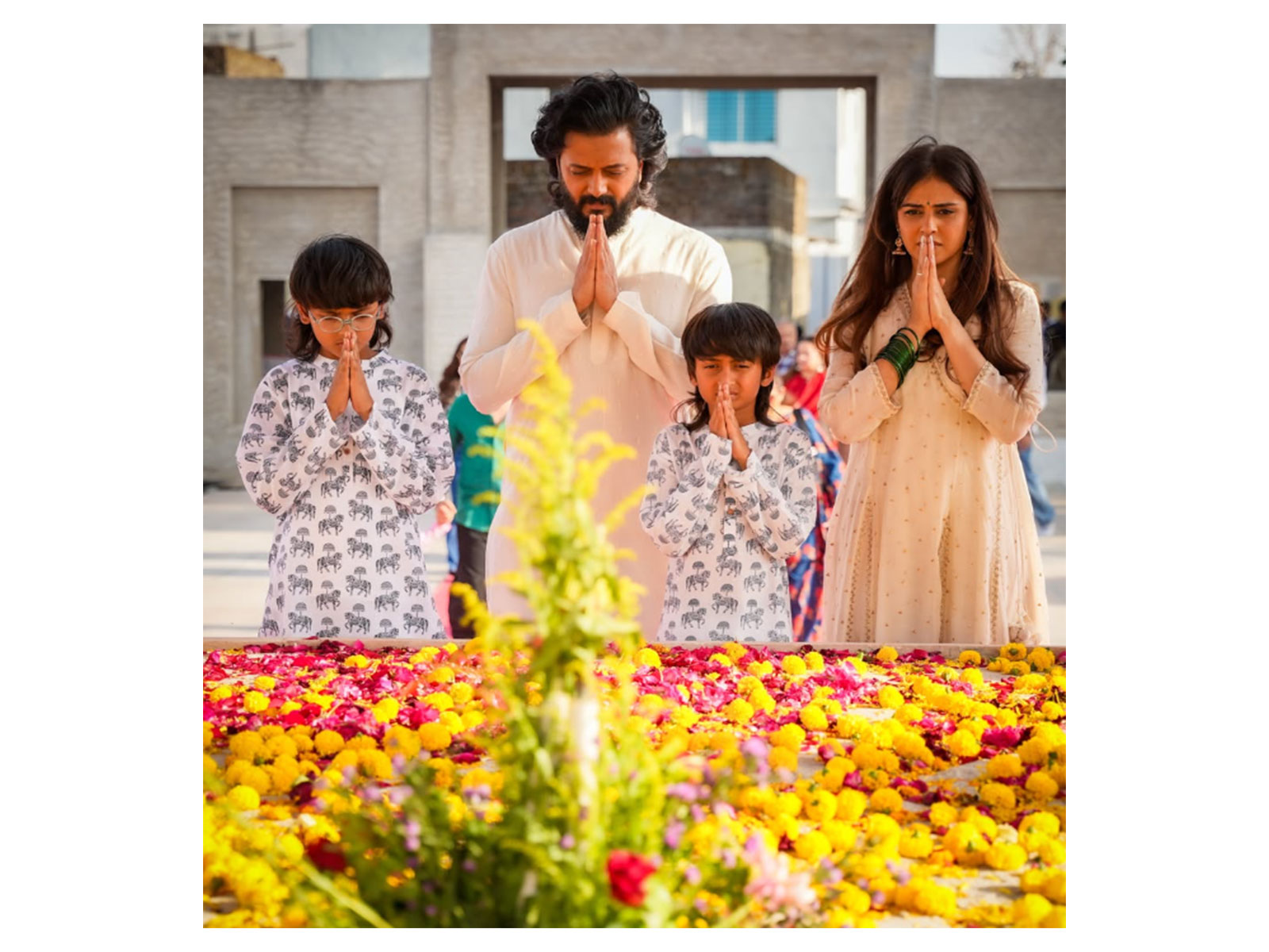 Riteish Deshmukh with wife Genelia and sons Riaan, Rahyl (Photo/Instagram/@riteishd)
