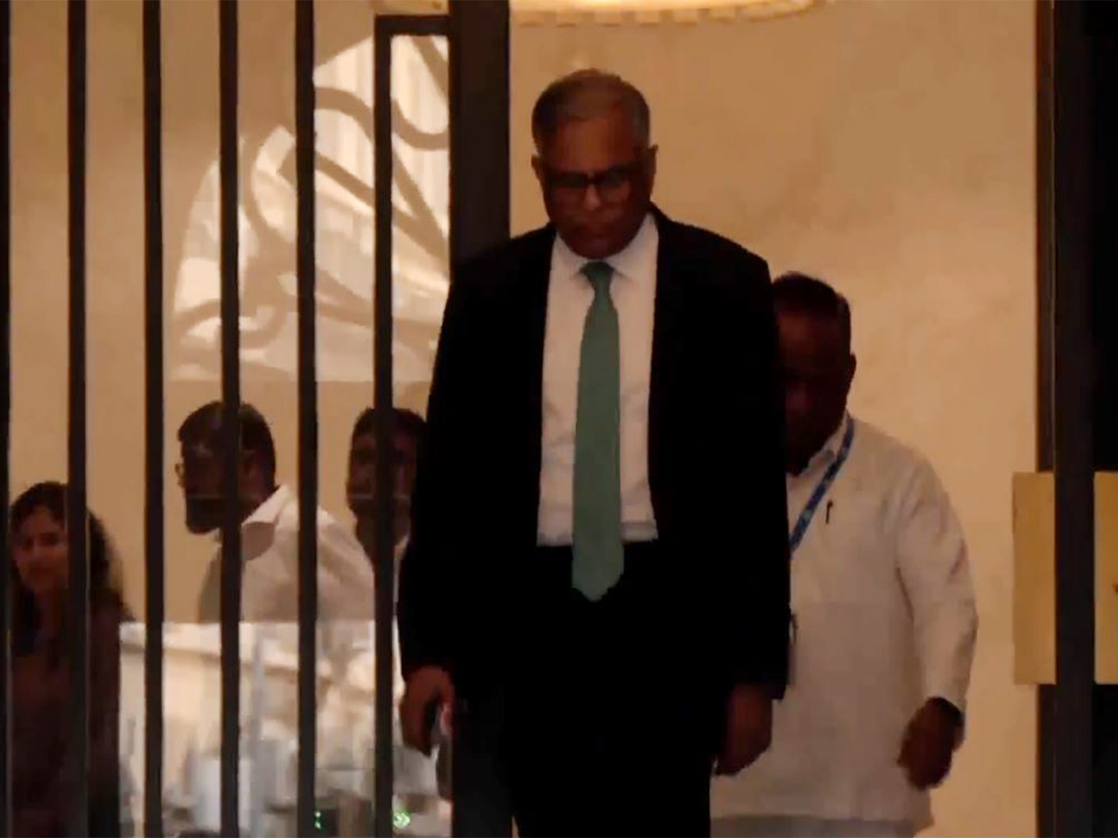 Tata Sons Chairman N Chandrasekaran leaves from the Bombay House on (Photo/ANI)