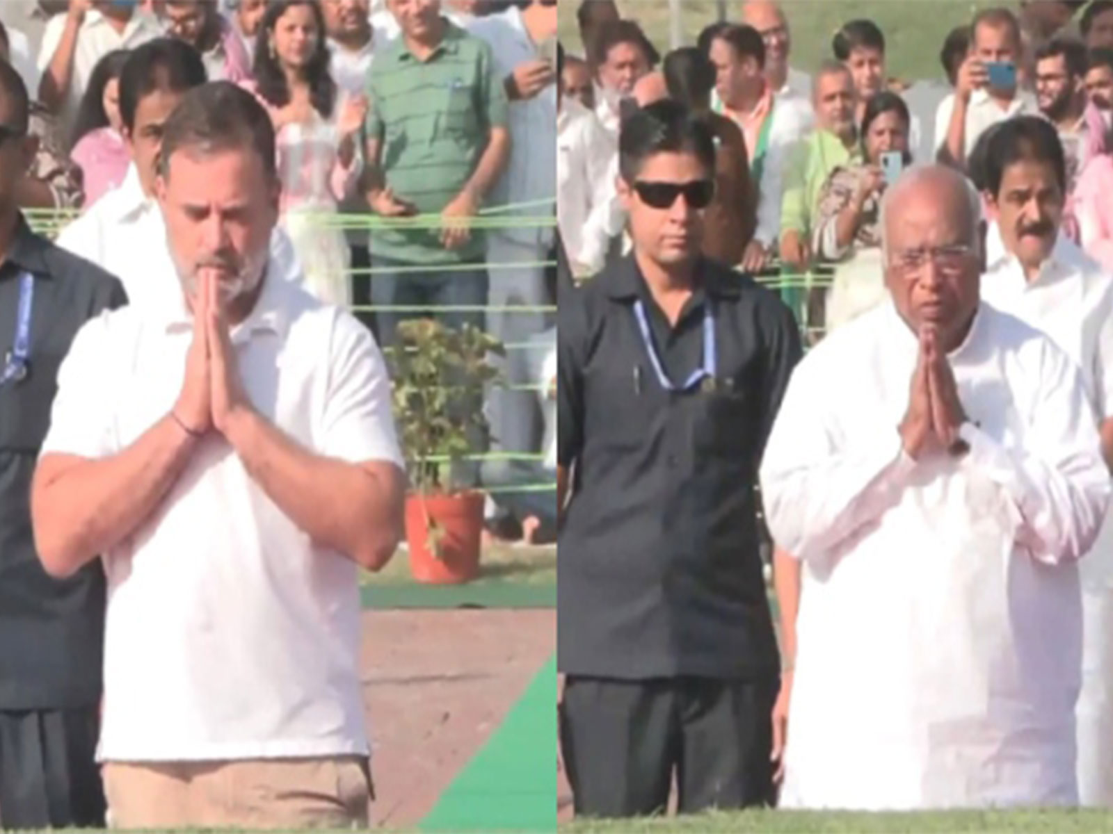 Mallikarjun Kharge, Rahul Gandhi pay floral tribute to former PM Jawaharlal Nehru (Photo/ANI) 