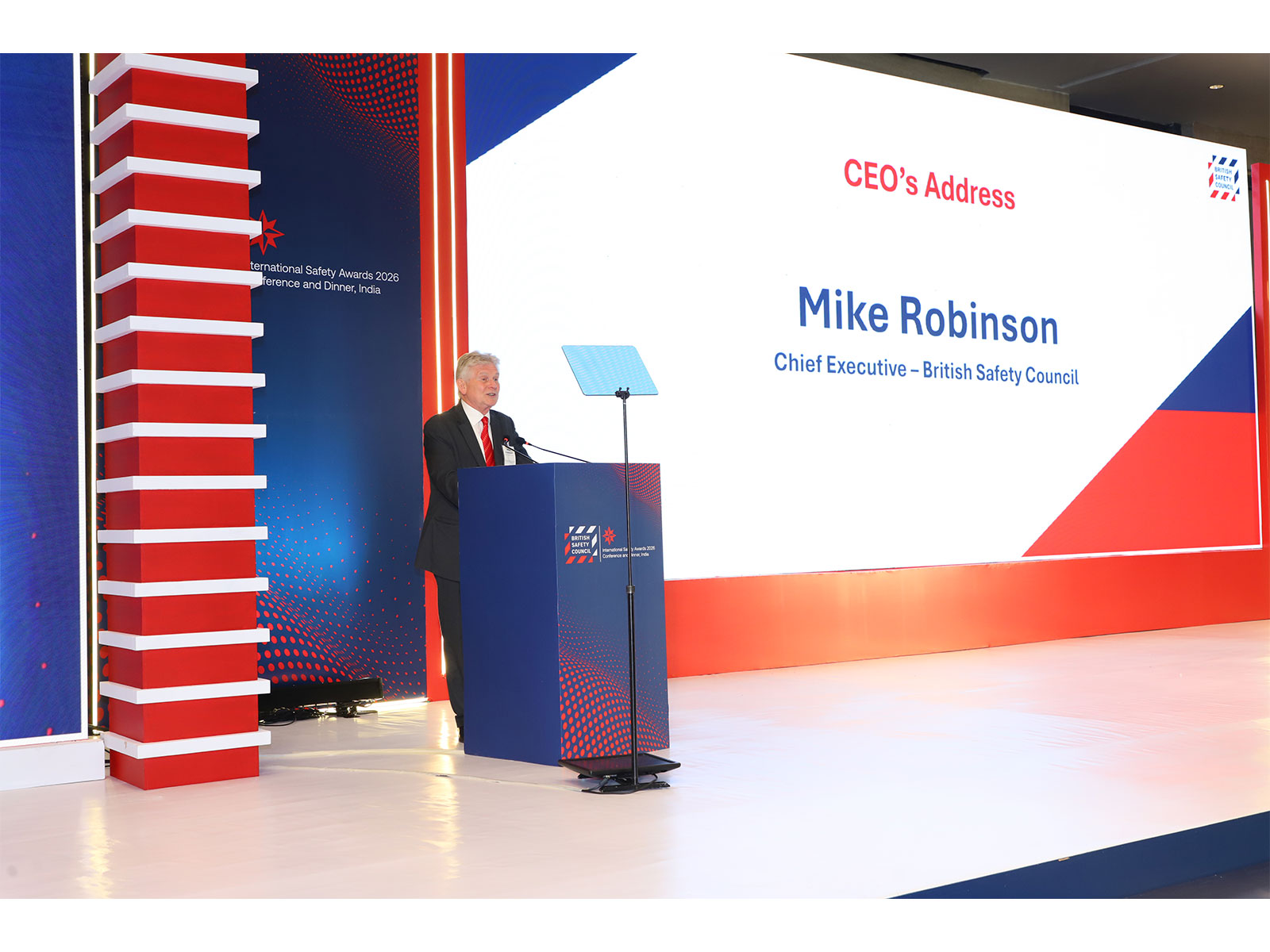 Mike Robinson, CEO, British Safety Council, addresses attendees at the International Safety Awards 2026