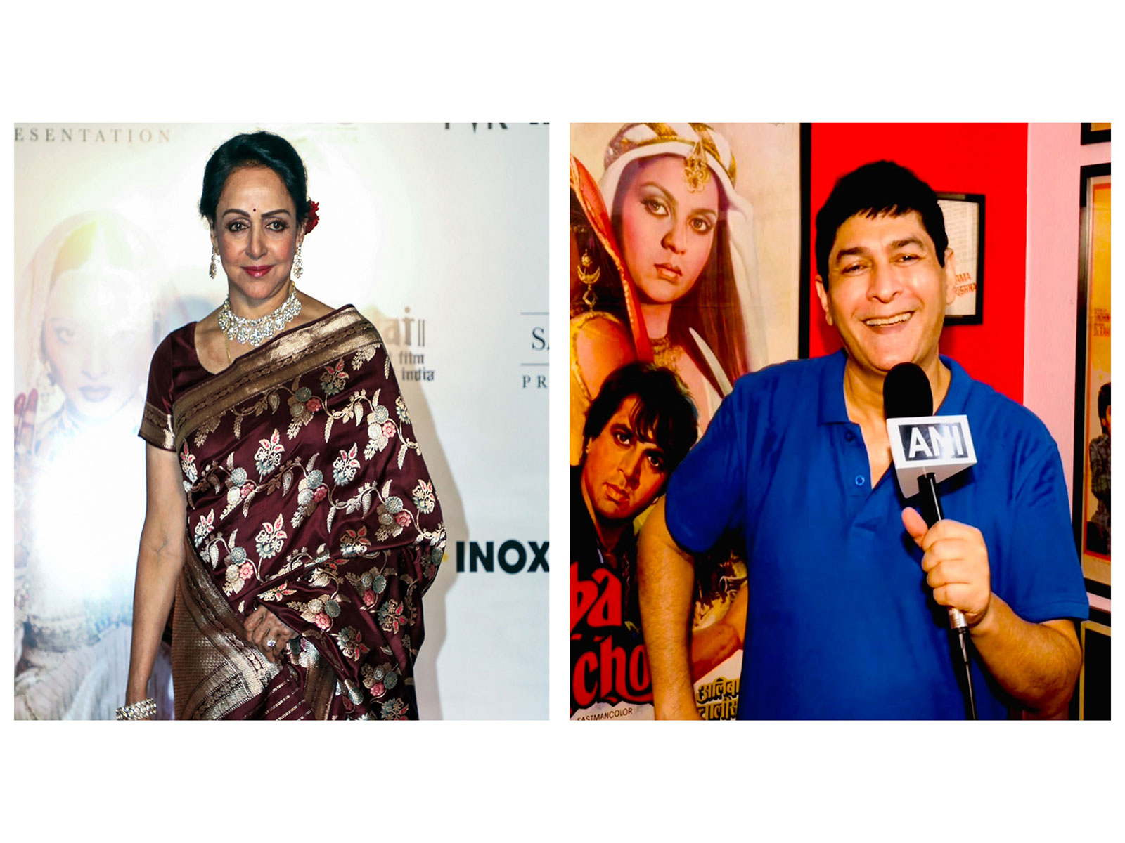 Actor-politician Hema Malini, RJ Anirudh (Image source: ANI)