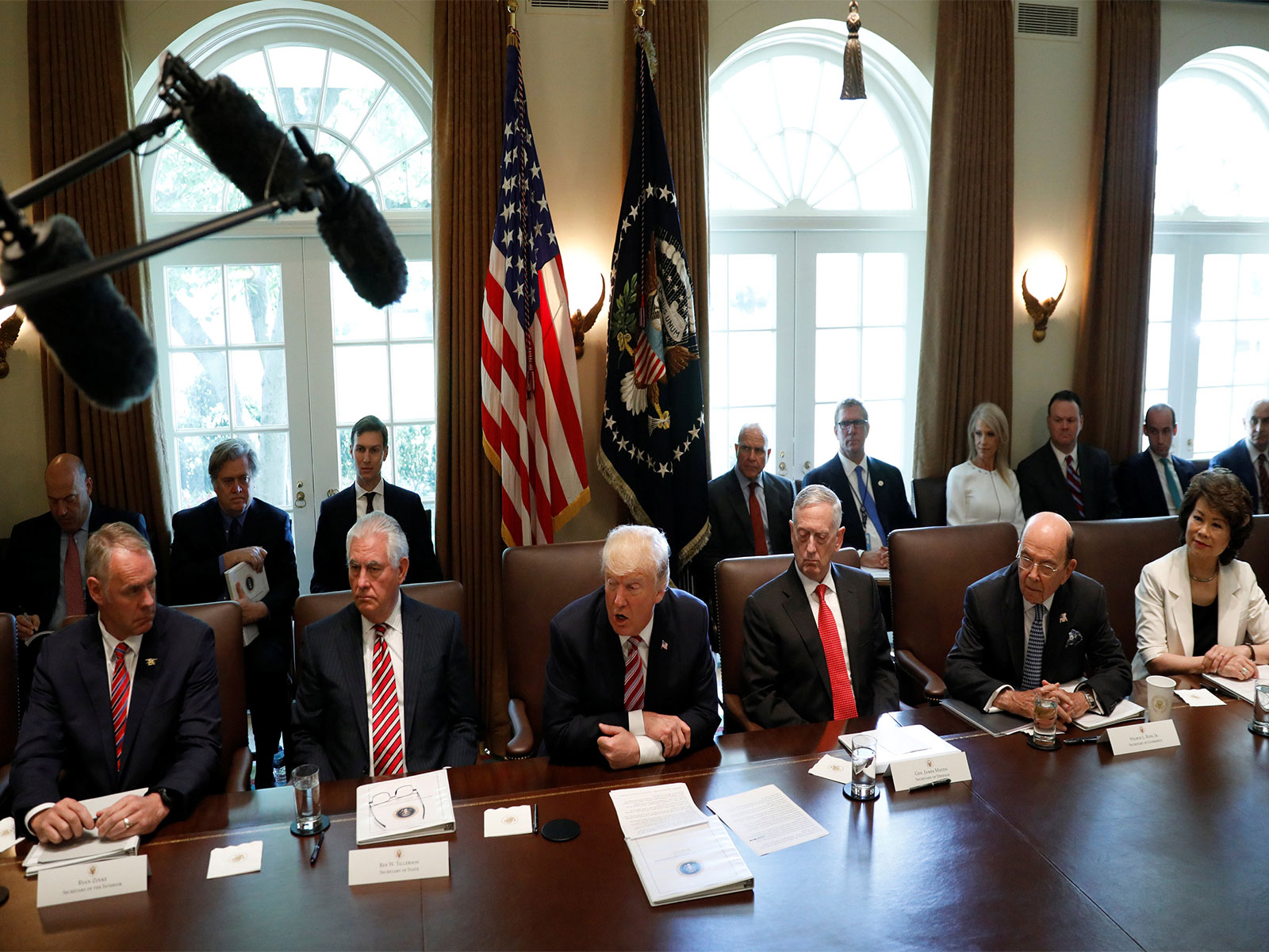 US President Donald Trump speaks during a cabinet meeting. (Photo/Reuters)