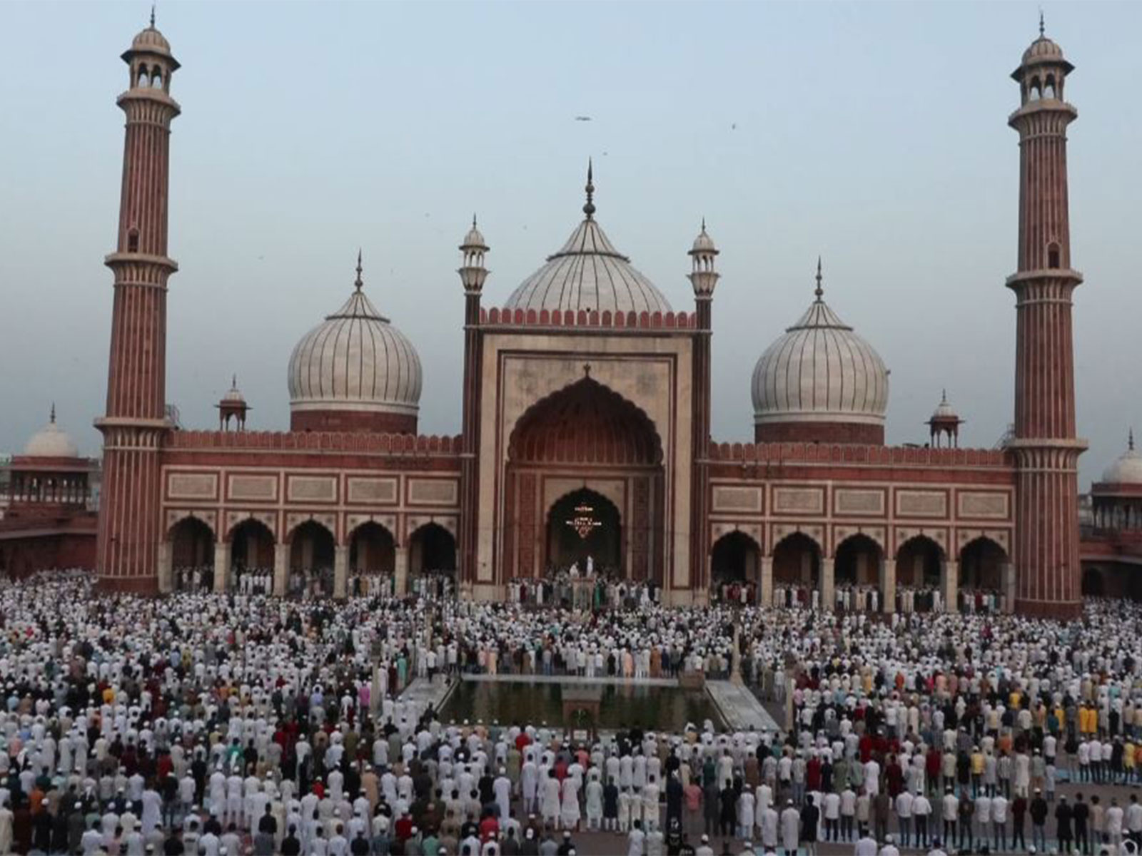 Muslims offering prayings at Jama Masjid (Photo/ANI)