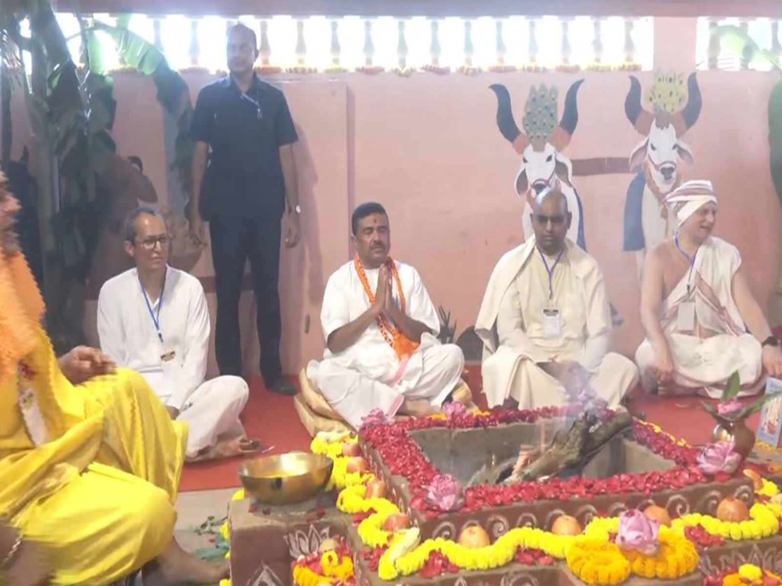 West Bengal CM Suvendu Adhikari performs Gau Puja at ISKCON Mayapur (Photo/ANI)