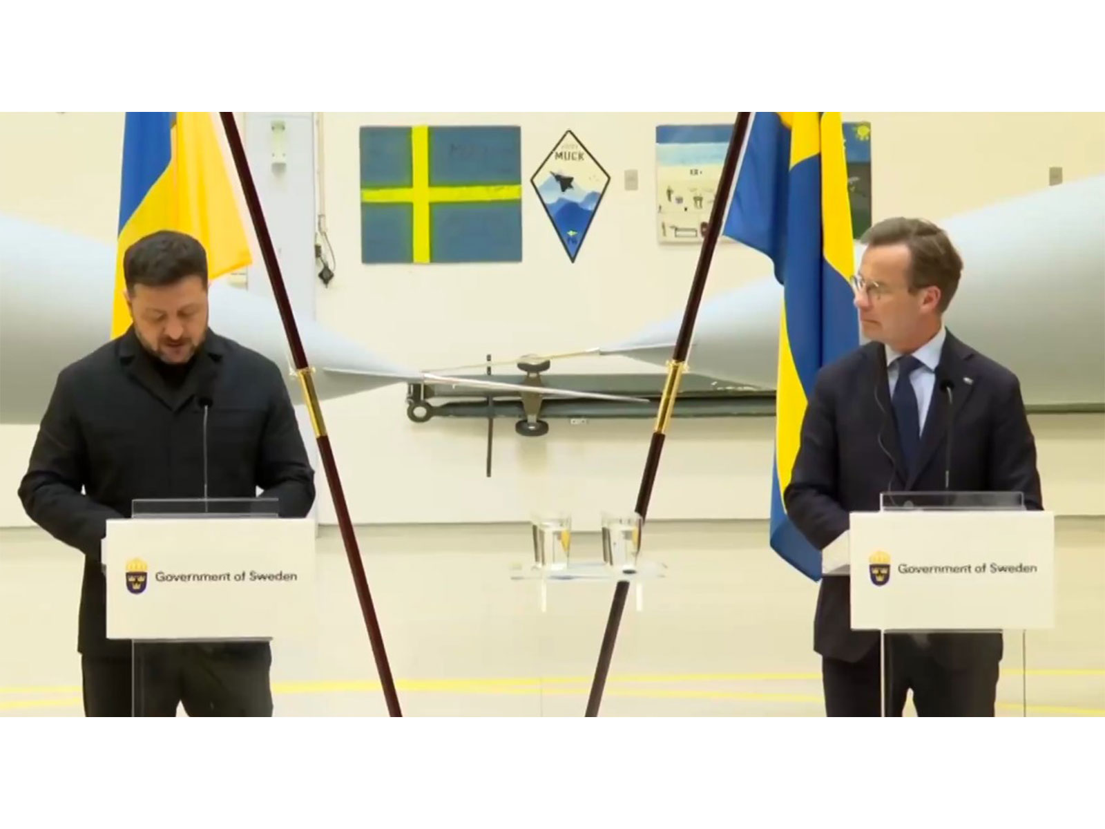Ukrainian President Volodymyr Zelenskyy with Swedish Prime Minister Ulf Kristersson (Photo/X@ZelenskyyUa)