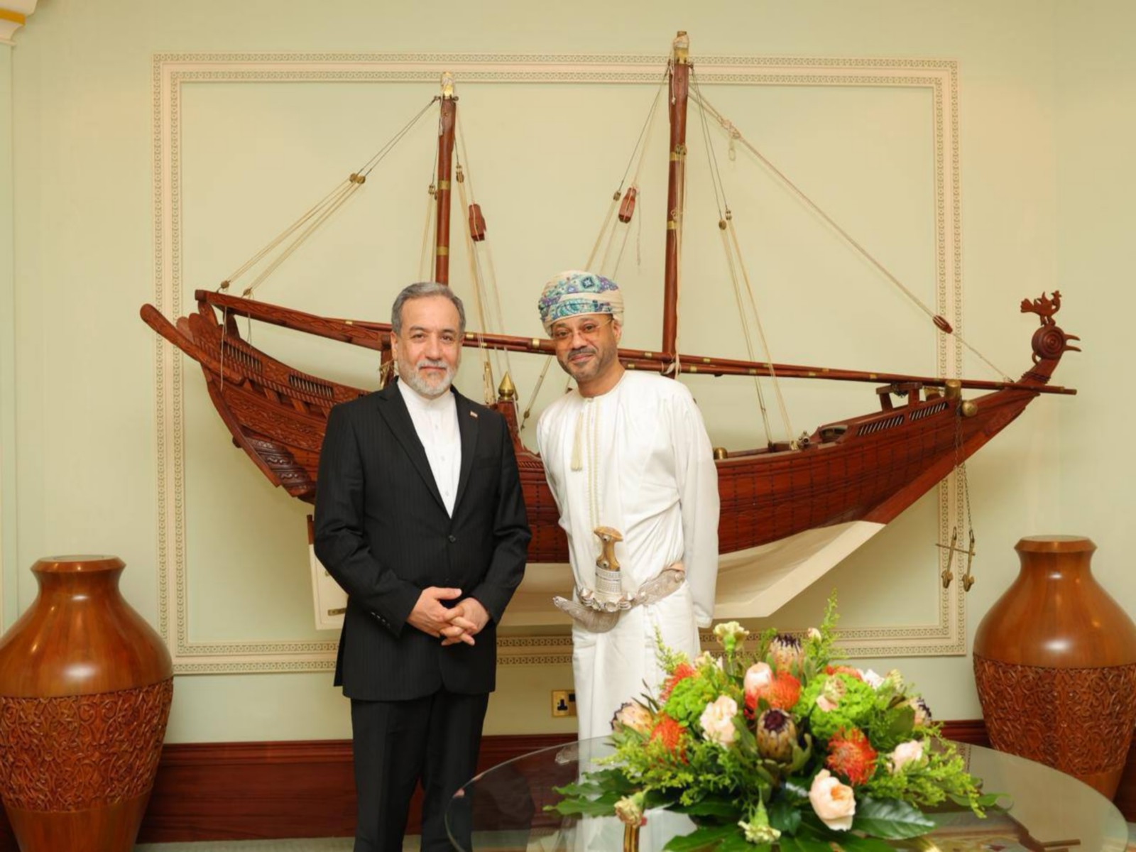 Iran's Foreign Minister Seyyed Abbas Araghchi with Omani counterpart Badr Al-Busaidy (Photo/X@araghchi)