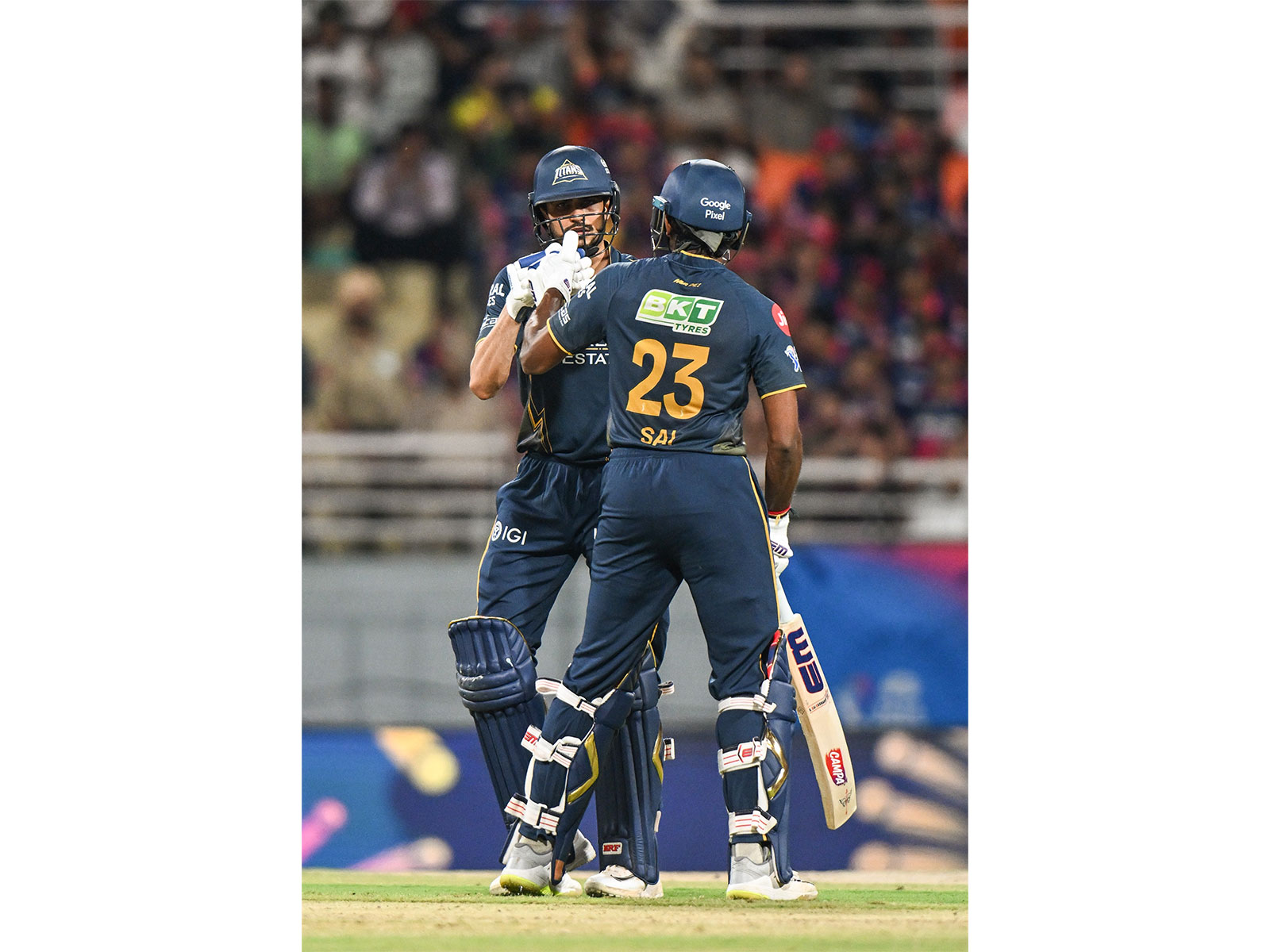  Gujarat Titans' Sai Sudarshan (right) and skipper Shubman Gill (left) (Photo: ANI)