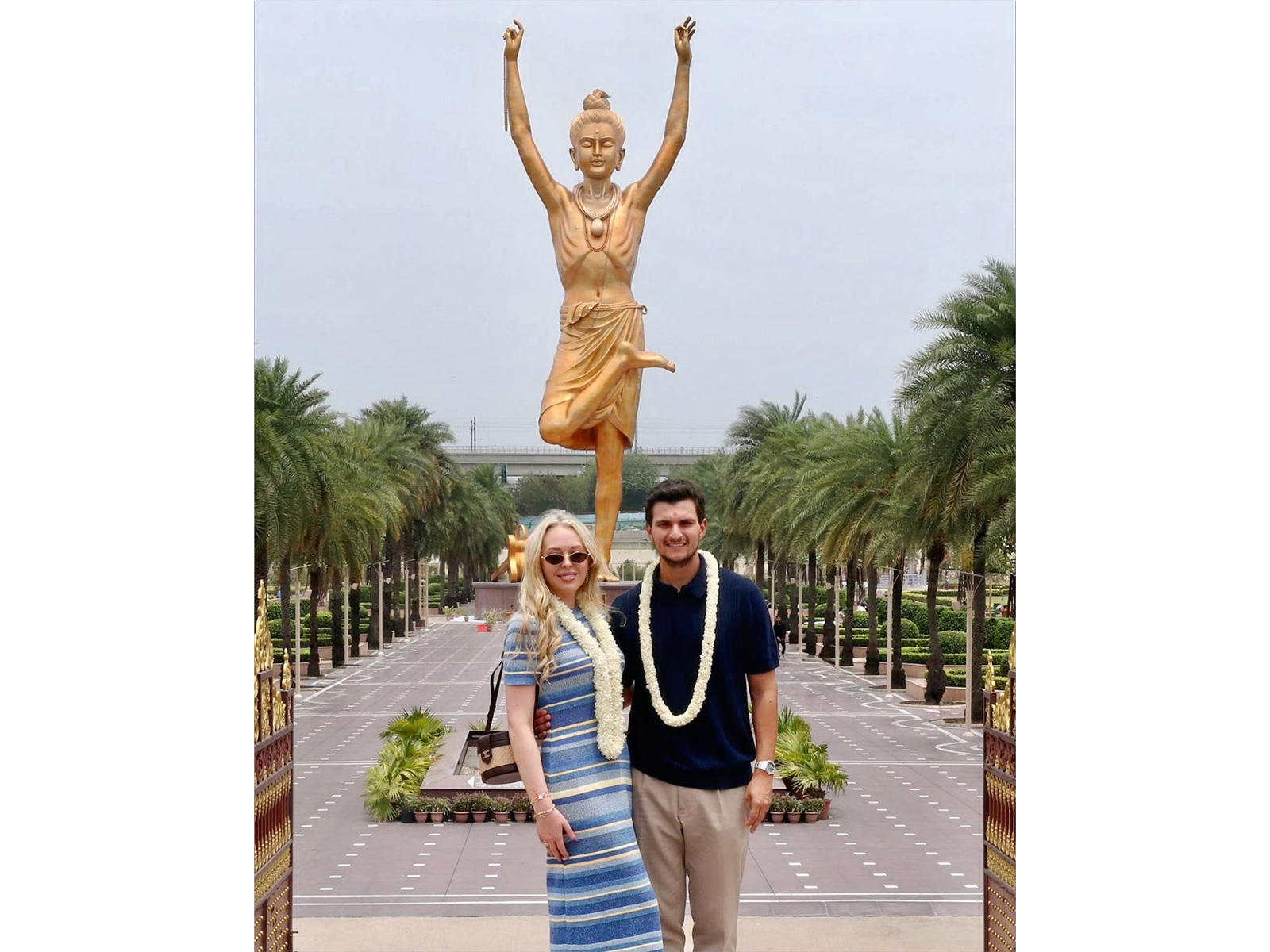 US President's daughter Tiffany Trump and her husband Michael Boulos at  Akshardham Temple (Photo/X/@TiffanyATrump)