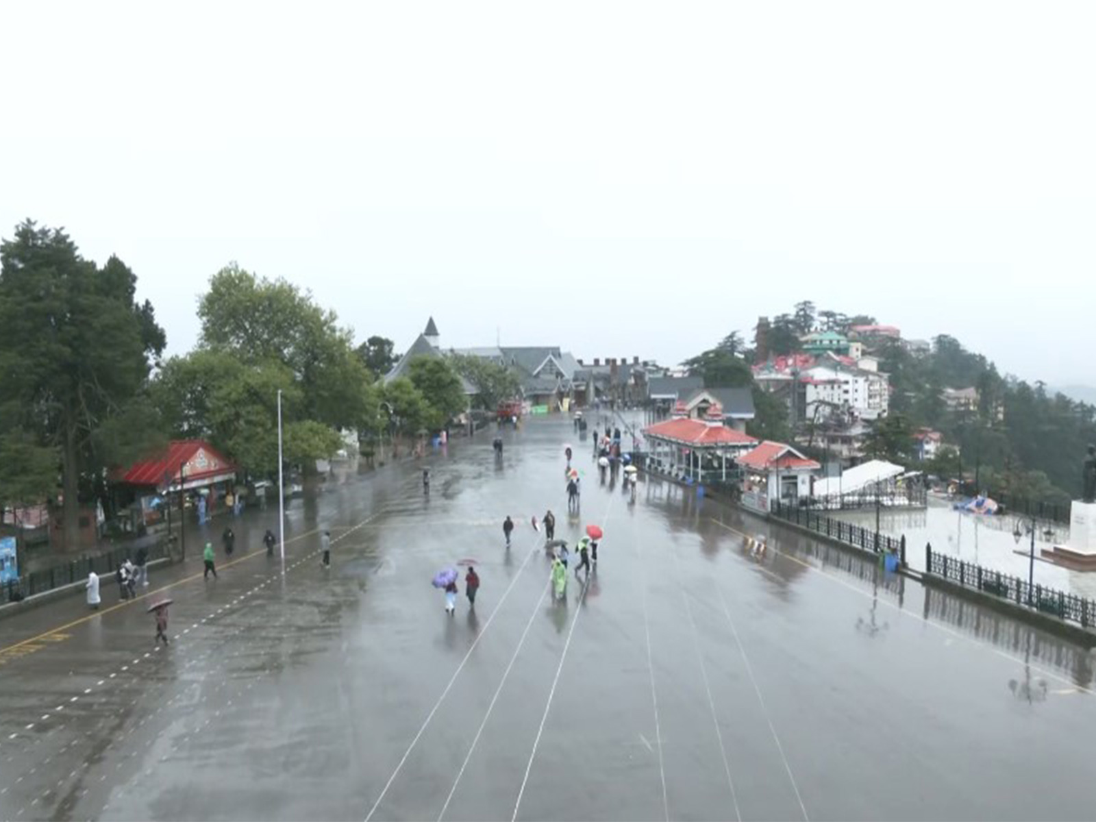 Rain brings relief from heat in Shimla (Photo/ANI)