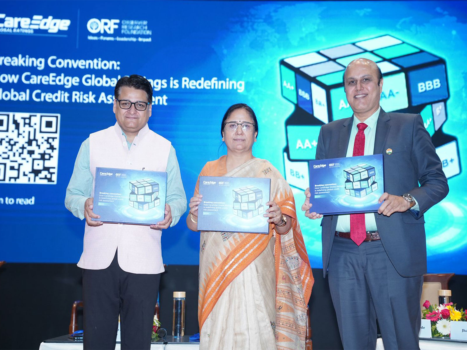 BRICS Academic Mid-Term Conference: Harsh V. Pant, Vice President of ORF(left),Surekha Dangwal, Vice Chancellor, Doon University (Centre) and Mehul Pandya, Managing Director and Group CEO, CareEdge Group (Photo/ORF) 