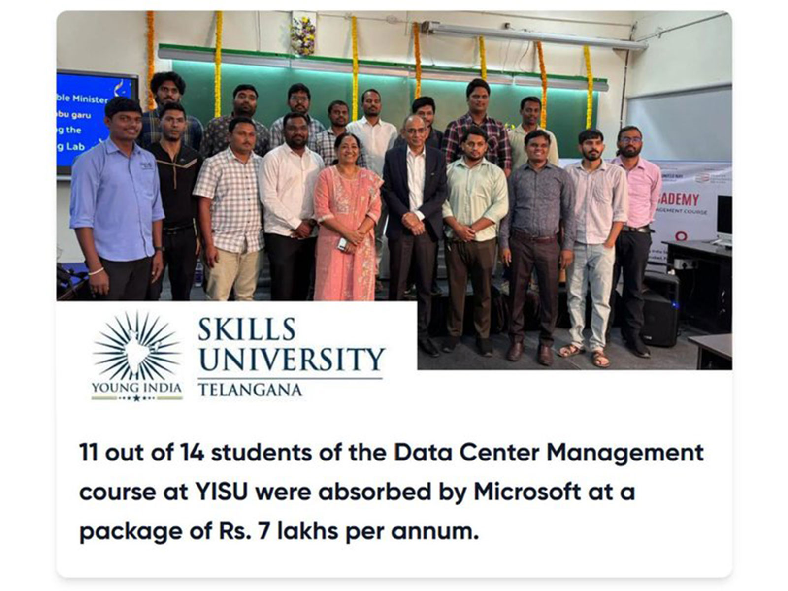YISU students Microsoft placement (Photo/@revanth_anumula)