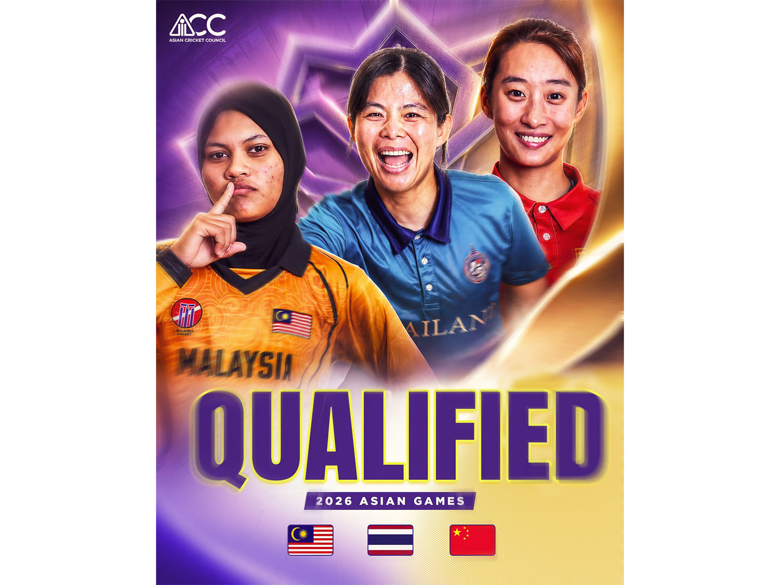 Thailand, Malaysia, China qualify for Asian Games women's cricket event (Photo: X/@ACCMedia1)
